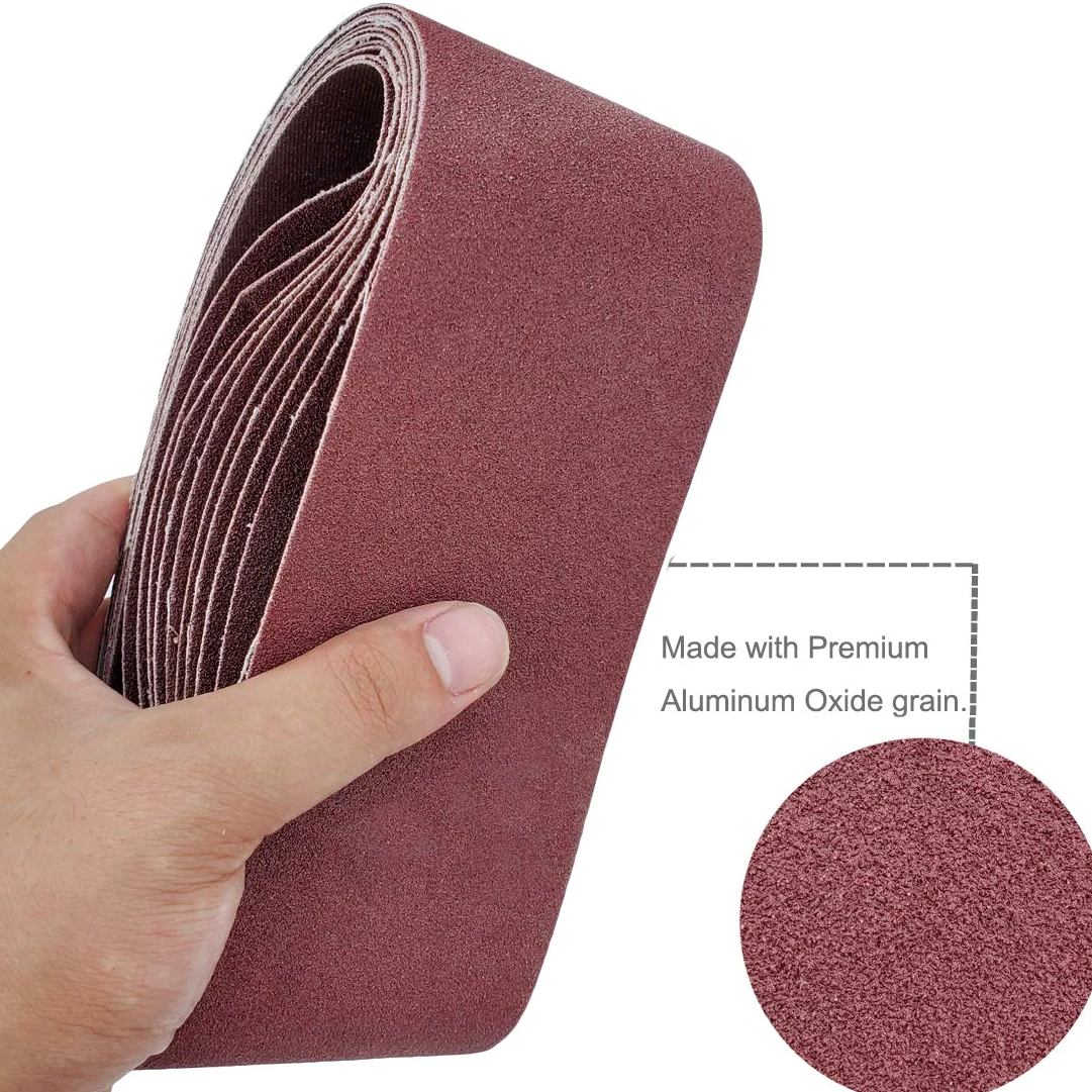 Tonmp 30 correas de lija de 6,3 x 40,6 cm, 10 correas de lija de óxido de aluminio de grano 80 120 para lijadora de banda (6,5 x 40,6 cm)