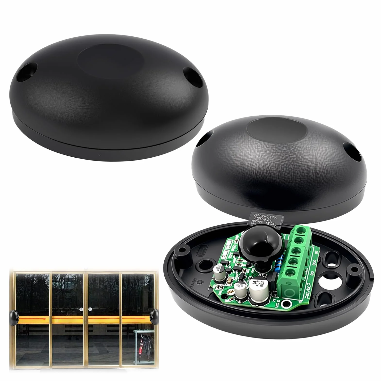 1 Par de Sensores de Fotocélula,Kit universal de fotocélula infrarroja 12 / 24v AC - DC, sensor de Seguridad con filtro solar,para automatización de puertas y garajes