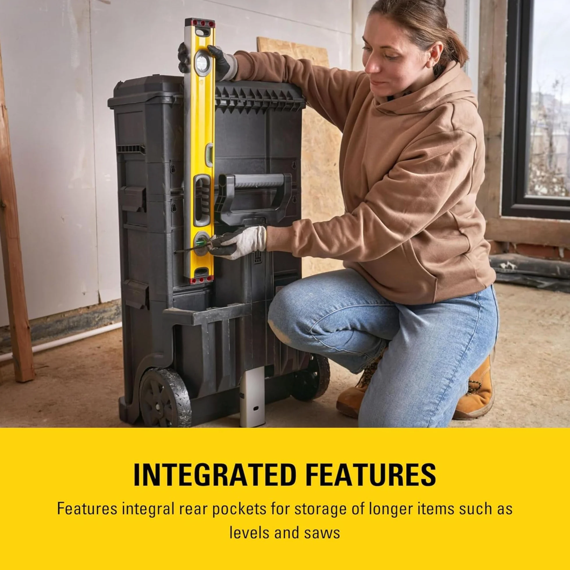 STANLEY Modular Taller Rodante 3 en 1 con Ruedas, Asa Telescópica, 35 kg