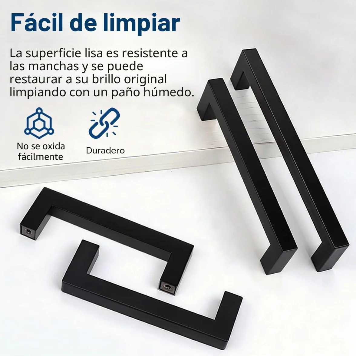 Drenky Tiradores Armarios, Negro Mate Tiradores Cocina de Acero Inoxidable 64 mm Centros de orificio Manijas de Muebles con Tornillos para Gabinete, 2 piezas