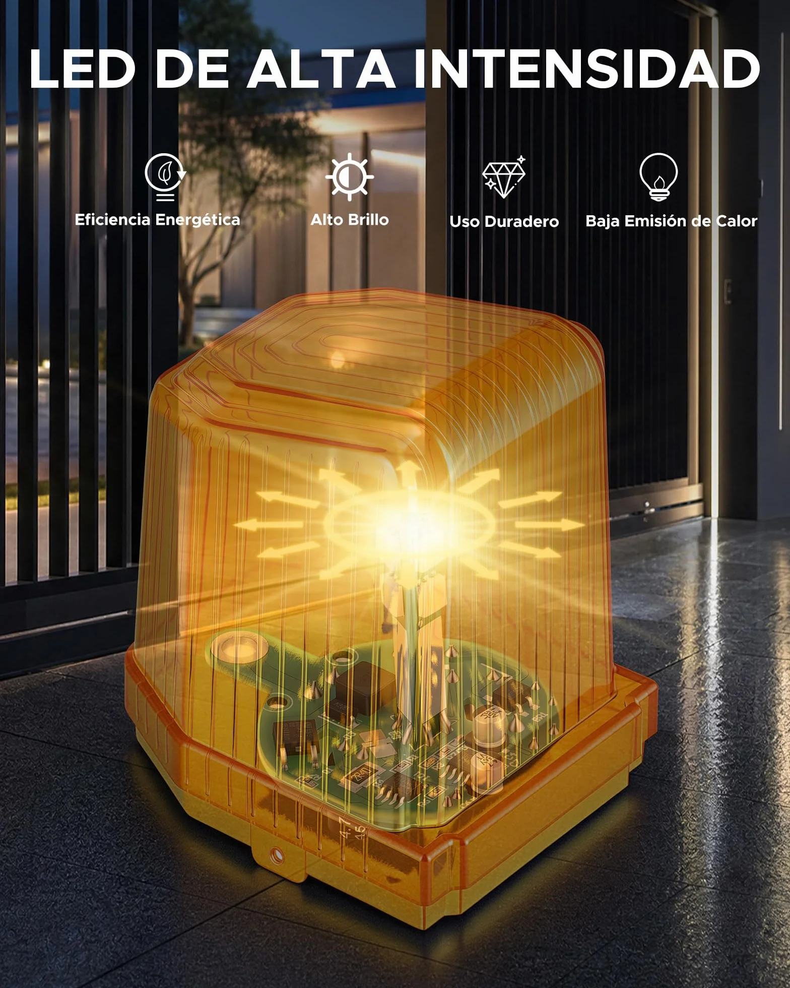 CO-Z Lámpara de Alarma Universal de Señal para Abrepuertas, Luz Estroboscópica LED de Seguridad 1 HZ, Luz de Advertencia para Motor Puerta de Corredera y Batiente