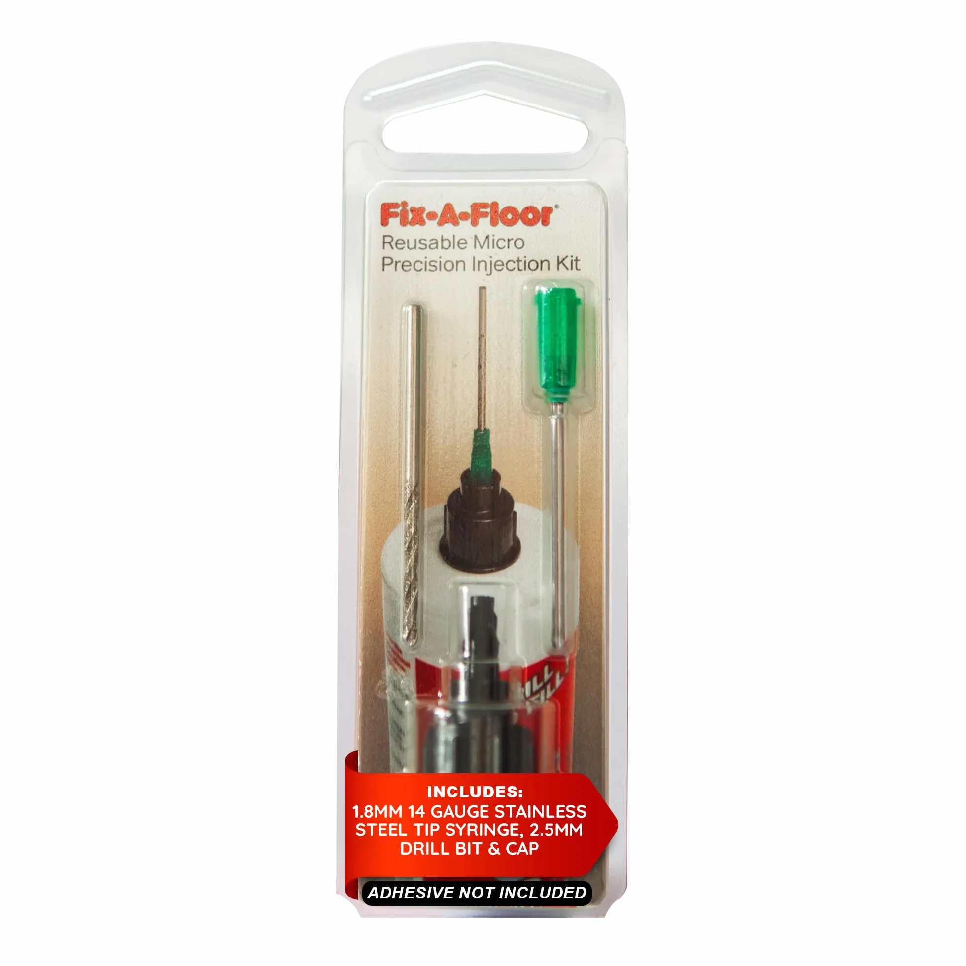 Kit de inyección de micro-precisión reutilizable Fix-A-Floor, transparente, para reparación de suelos de madera, vinilo, baldosas