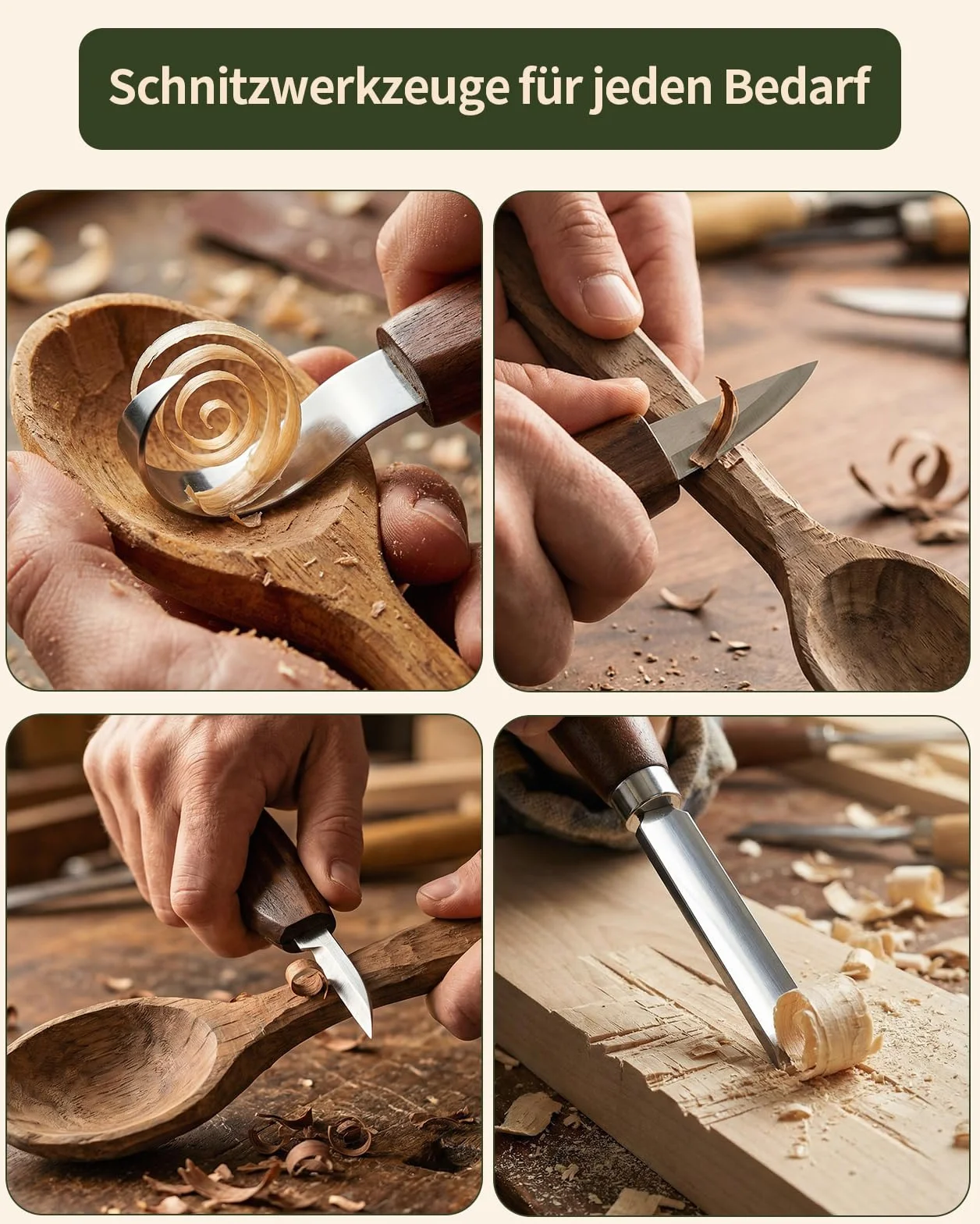 Formones para Madera, 23 PCS Kit Cuchillos para Tallar Madera De Detalles con Cuchillos, Gubias, Bloques, Guantes, bloquear y Bolsa de Almacenamiento, para Principiante, Adultos, Niños