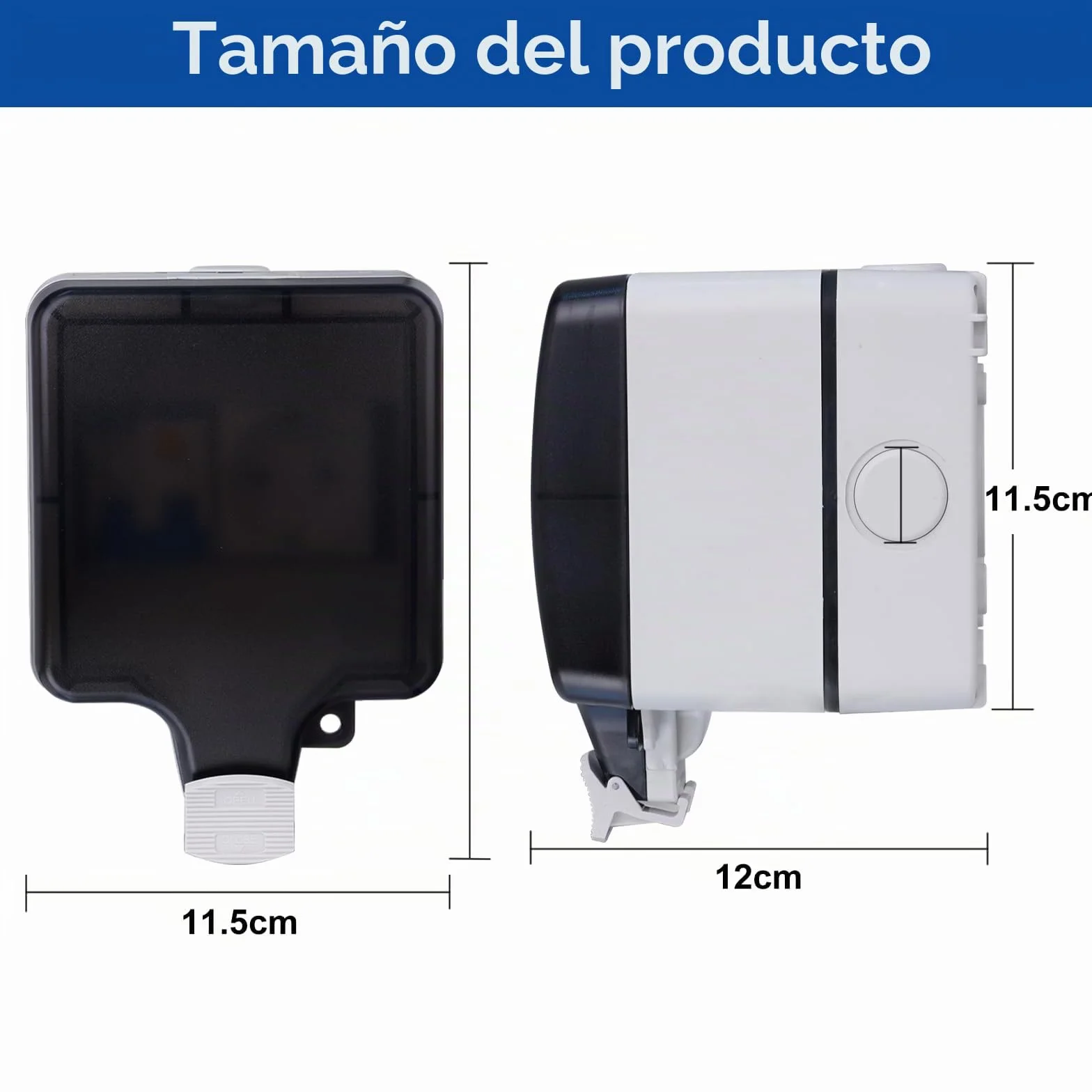 Caja Distribucion Electrica Montada En Superficie, Cuadro Electrico Premontado con Protección Contra Fugas 16A y Enchufe, Caja de Distribución Impermeable IP66|4 Módulos