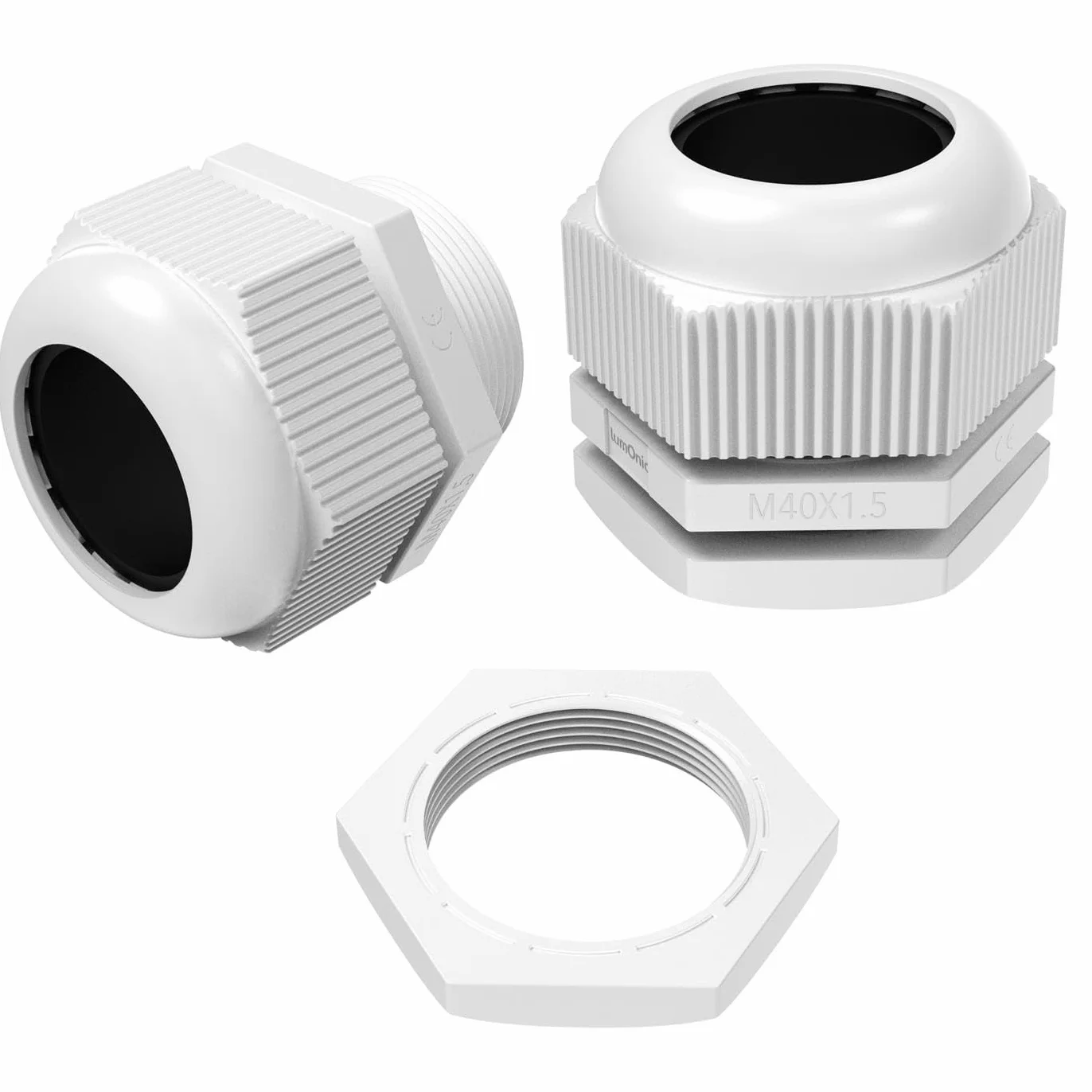 Lumonic 2x prensaestopas M40 PG36 IP67 métrico d22-32mm I entrada de cable estanco en gris I prensaestopas, entrada de conducto M40 PG36