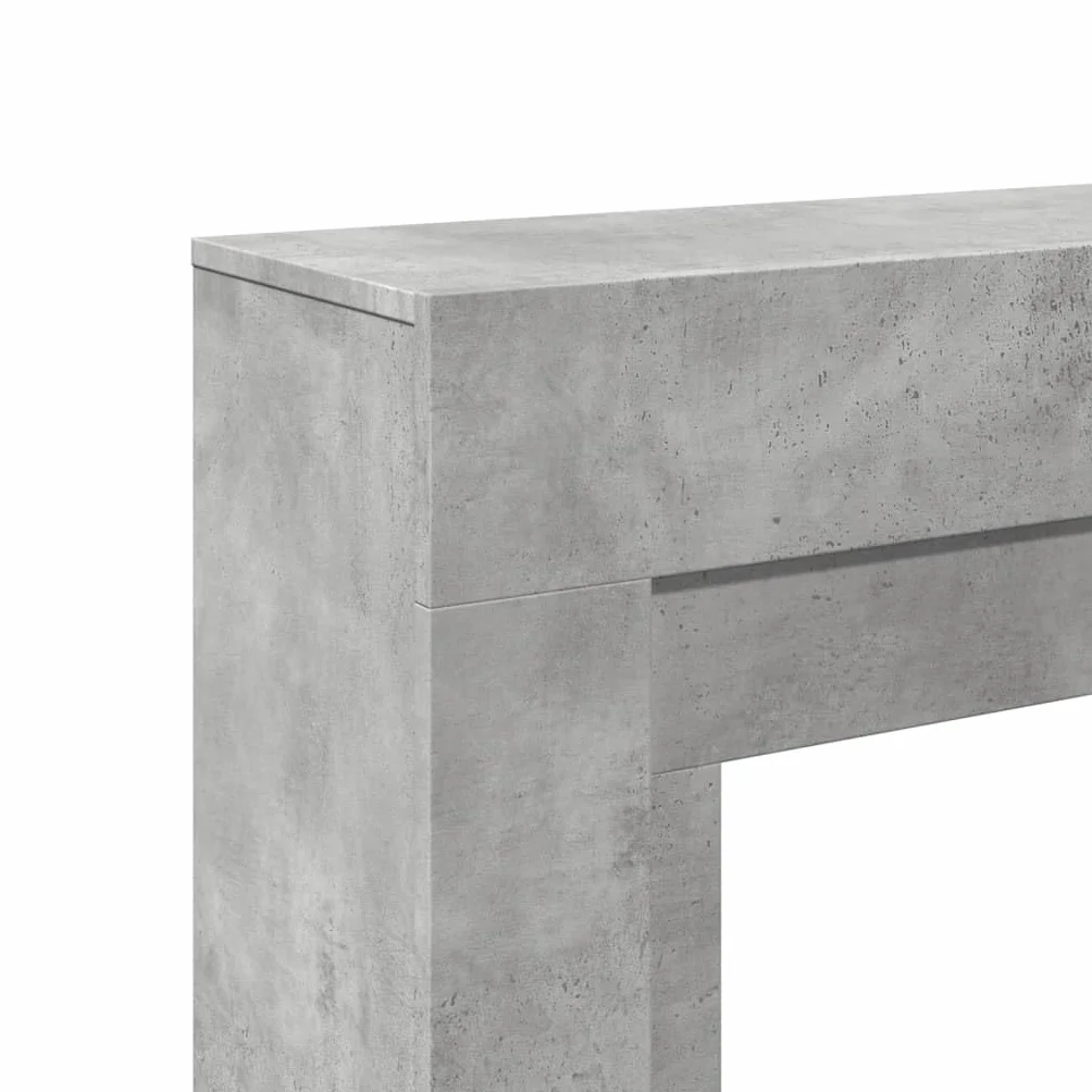 vidaXL Borde de Chimenea Madera ingeniería Gris hormigón 100x30x87,5cm, Envolvente de Chimenea, repisa de Chimenea, repisa de Chimenea