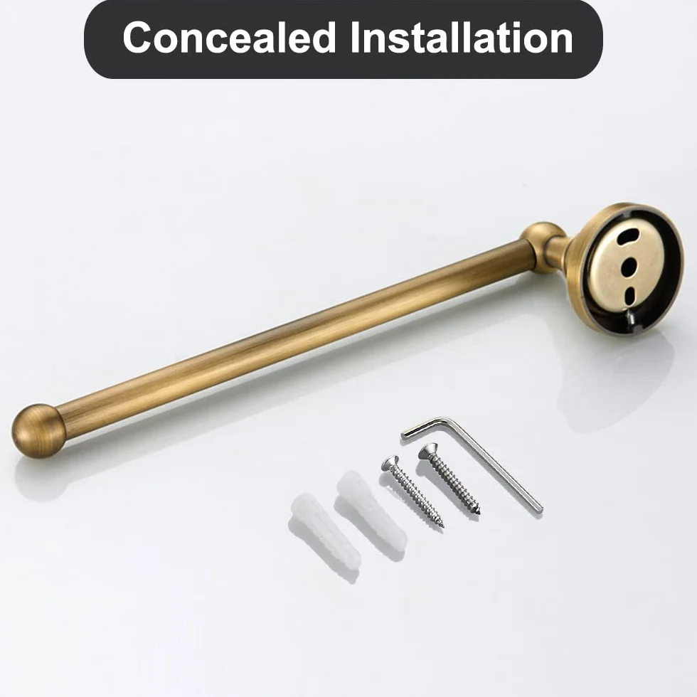 Elegante Anillo de Toalla Que Ahorra Espacio, novedoso Soporte de Toalla Toallero, Longitud de 30 cm Construcción de latón Estilo Retro Instalación en Pared para Cuarto de Ducha