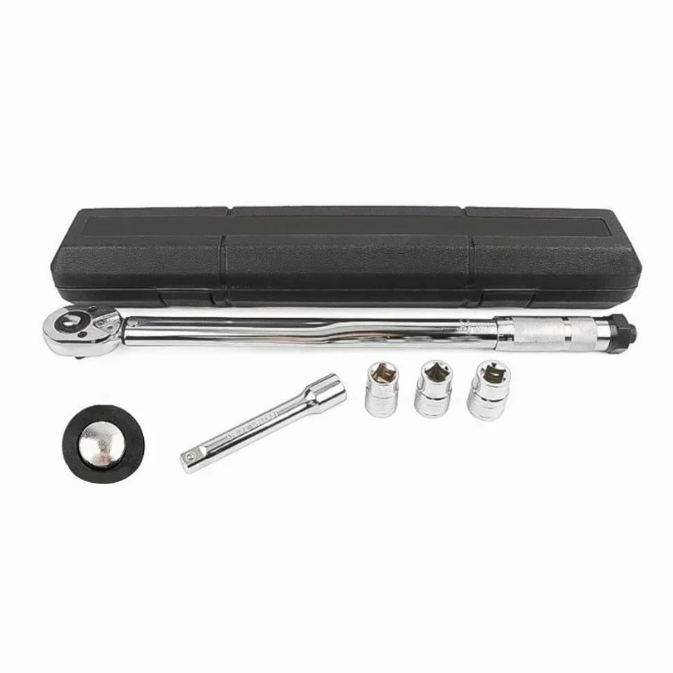 marian Llave dinamométrica de 1/2 pulgada para coche, llave dinamométrica de carraca rápida, color plateado