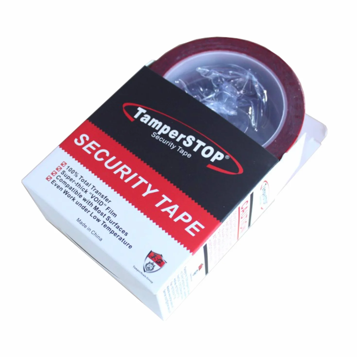 1 Rollo 48mm x 50m Rojo Precut Total Transferencia Tamper Evident de Cinta Adhesiva de Seguridad “VOID/OPEN” con Números de Serie