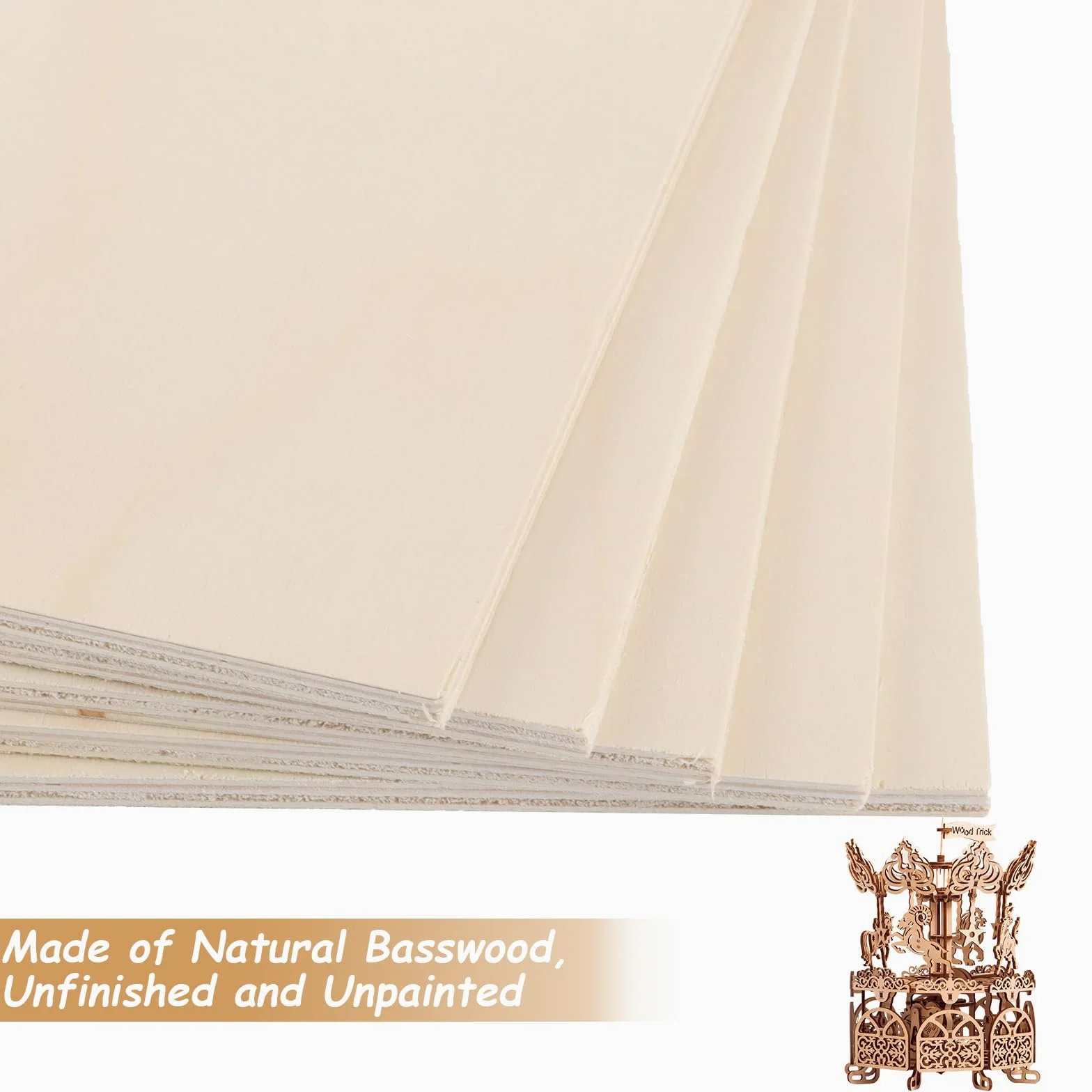 SHUESS 10 placas de madera contrachapada de 5 mm, 300 x 210 mm, A4, contrachapado de álamo, para manualidades, madera contrachapada para manualidades, sierra de marquetería, pirograbado, corte por