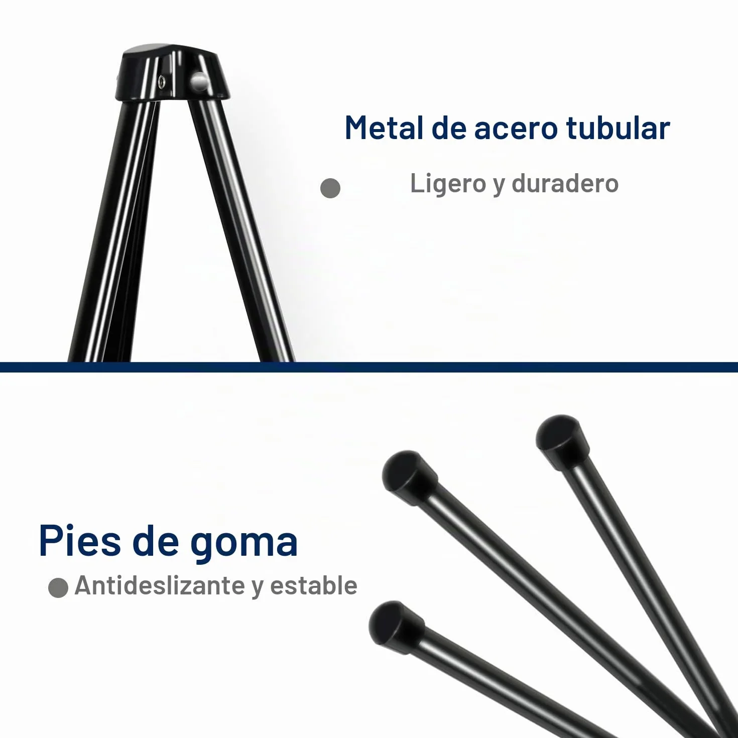 Caballete plegable trípode portátil negro caballete de exhibición ajustable de metal ligero, base 160 cm, para ferias comerciales, presentaciones, carteles, exhibiciones de arte