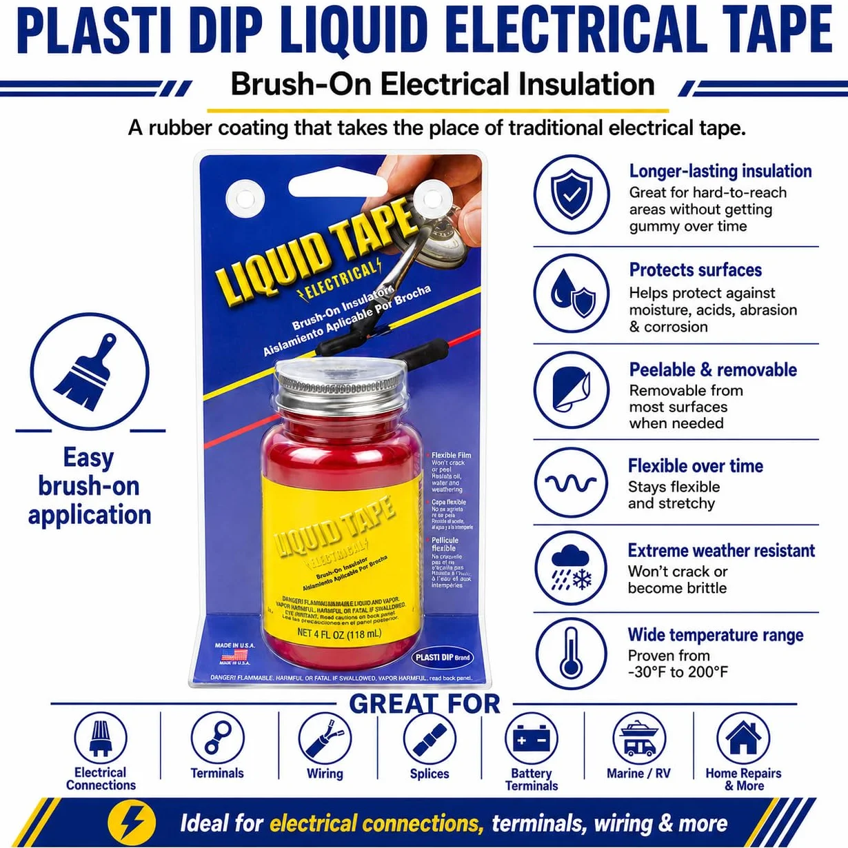 Plastidip Aislante eléctrico líquido (Electrical) Rojo