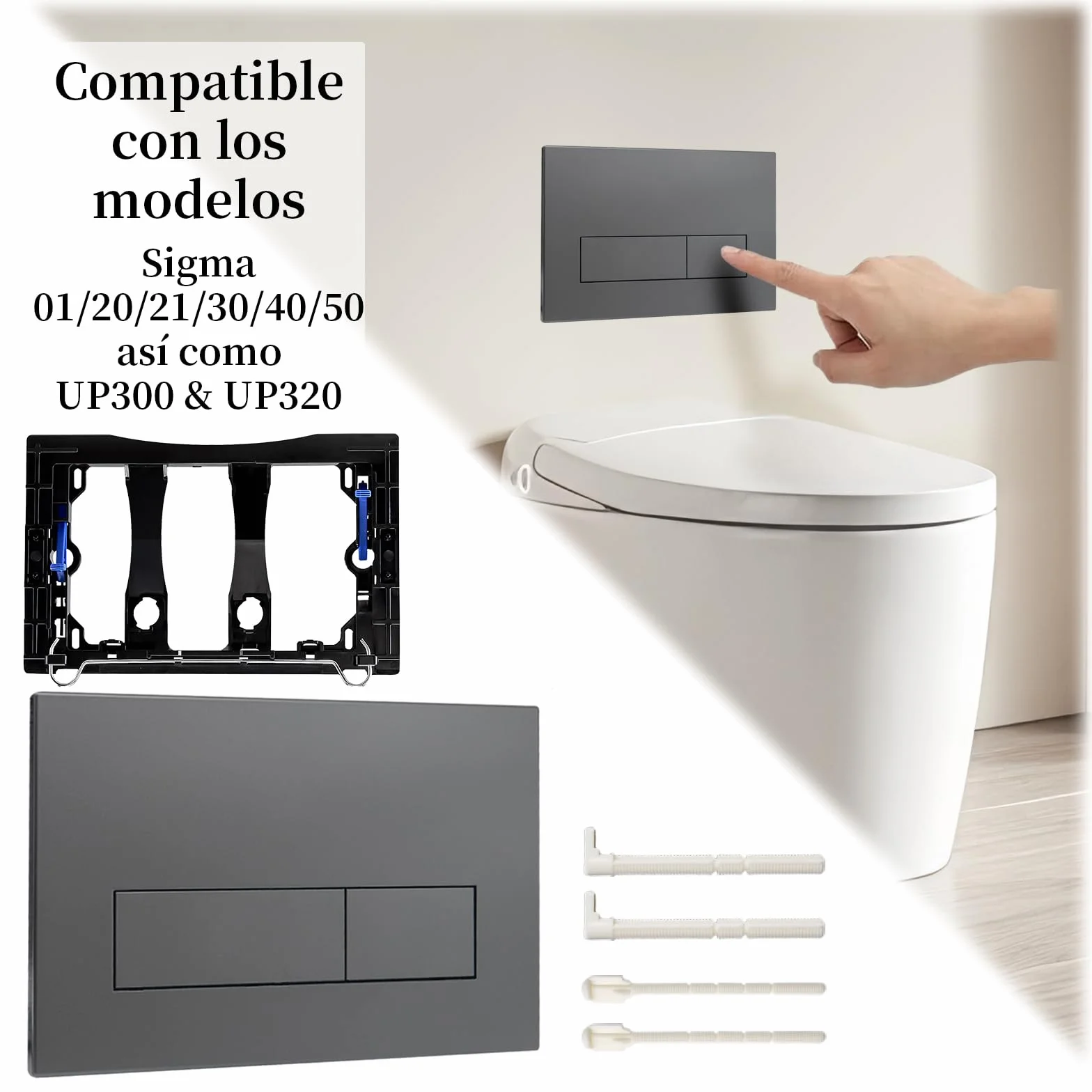 Geberit Sigma Placa de Accionamiento Doble Descarga 245x164 mm UP300 UP320 Gris Oscuro