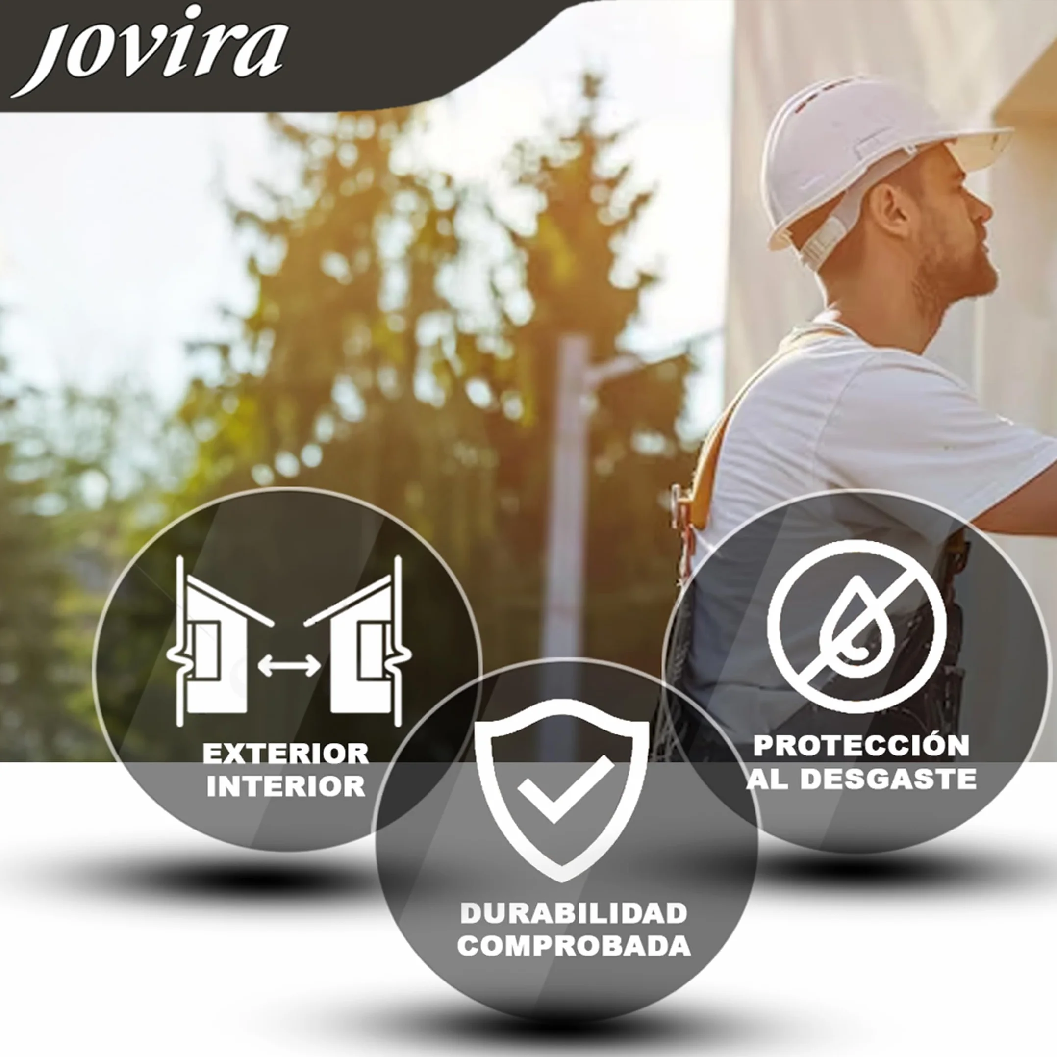 JOVIRA PINTURAS PINTURA FACHADAS ANTIMOHO. Repelente al agua, impermeable y anti fisuras. (4 Litros, Blanco) A-10
