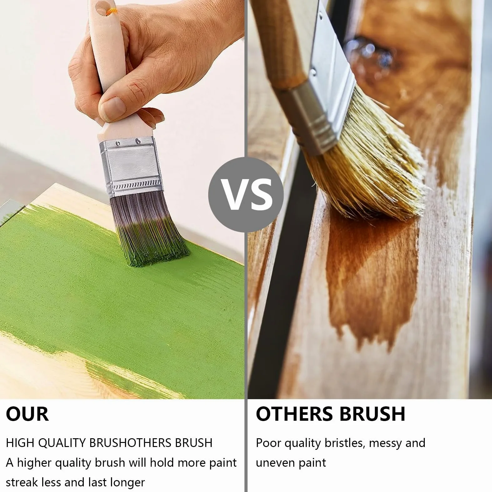 30 Piezas Brochas Pintura 2 Pulgadas, Brocha Plana con Mango de Madera y Cerdas PP, Pinceles Pintura para Pared Muebles Taller Escuela Bricolaje DIY
