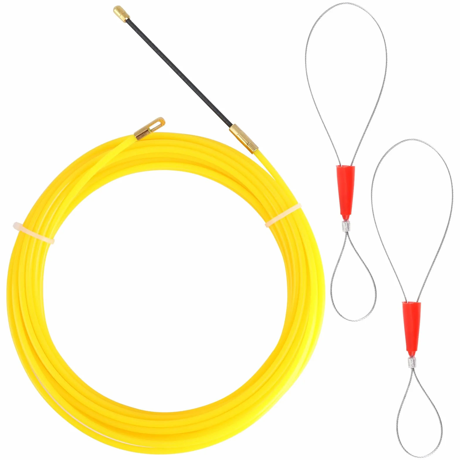 Sacacables eléctrico 10 m, aguja 4 mm, guía cable flexible para conductos paredes techos, instalación eléctrica