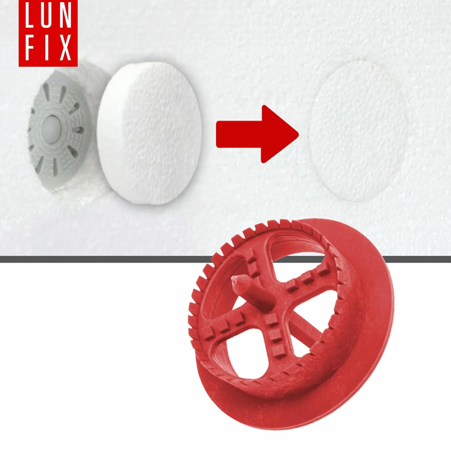 100 tapones de poliestireno expandido (EPS), diámetro de 67 x 17 mm, color blanco, para tacos aislantes, aislamiento en WDVS, apto para fresadoras, discos de poliestireno