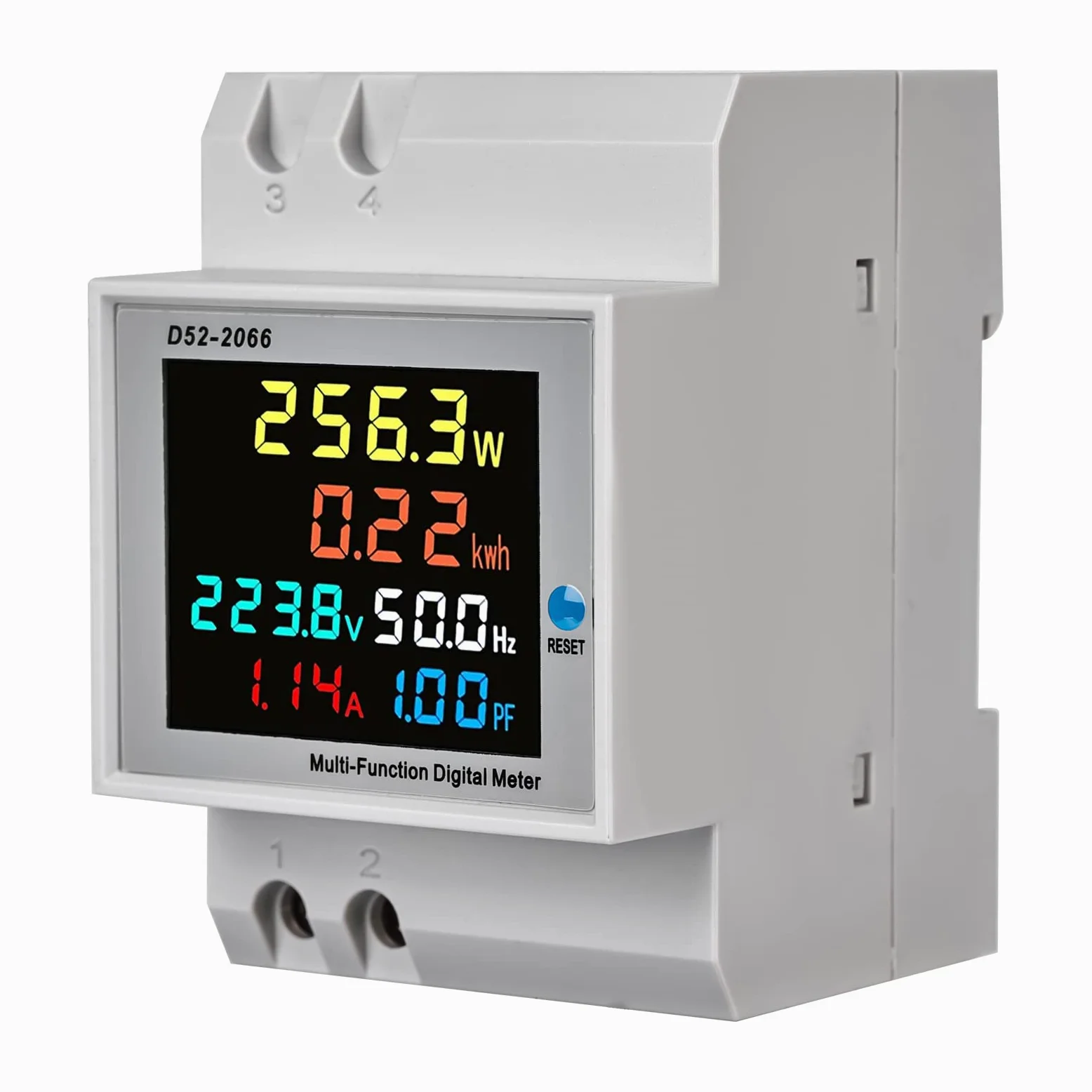 Contador Eléctrico Contador de Corriente: Multifuncional Contador Eléctrico 6 en 1 Ac40-300v 100a Ca, Contador Kwh, Amperímetro Voltímetro Din, Tipo Cerrado CT Contador de Corriente