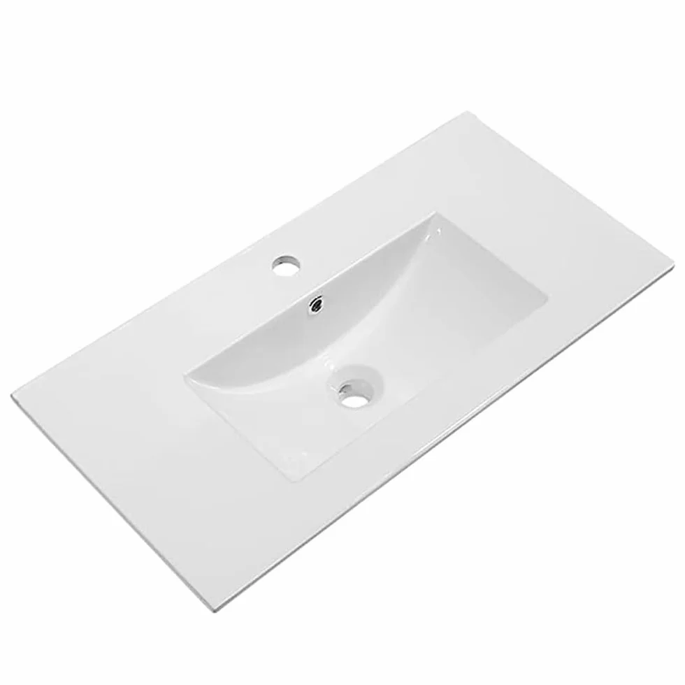 Lavabo De Porcelana Para Baño rectangular 81 cm x 46 cm VAN acabado blanco brillo fabricado en porcelana
