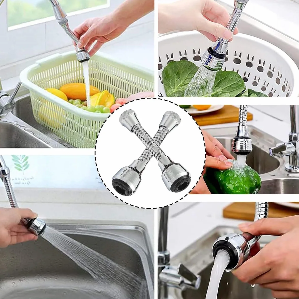 Aireador Grifo Cocina 360º Pulverizador Universal 2PC Extensor Difusor Atomizador