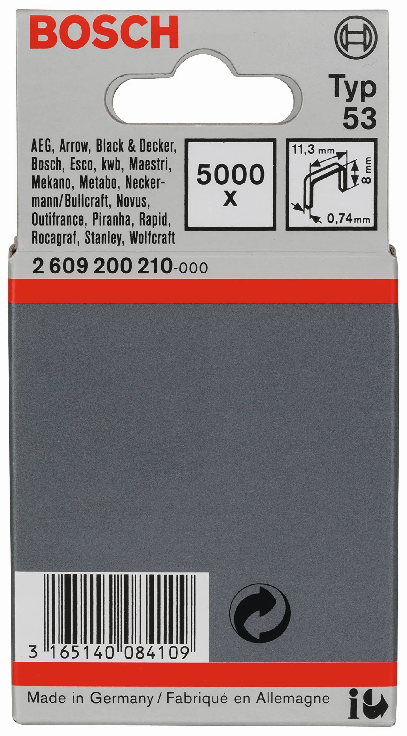 Bosch 5000x Grapas de alambre fino (Longitud 8 mm,)