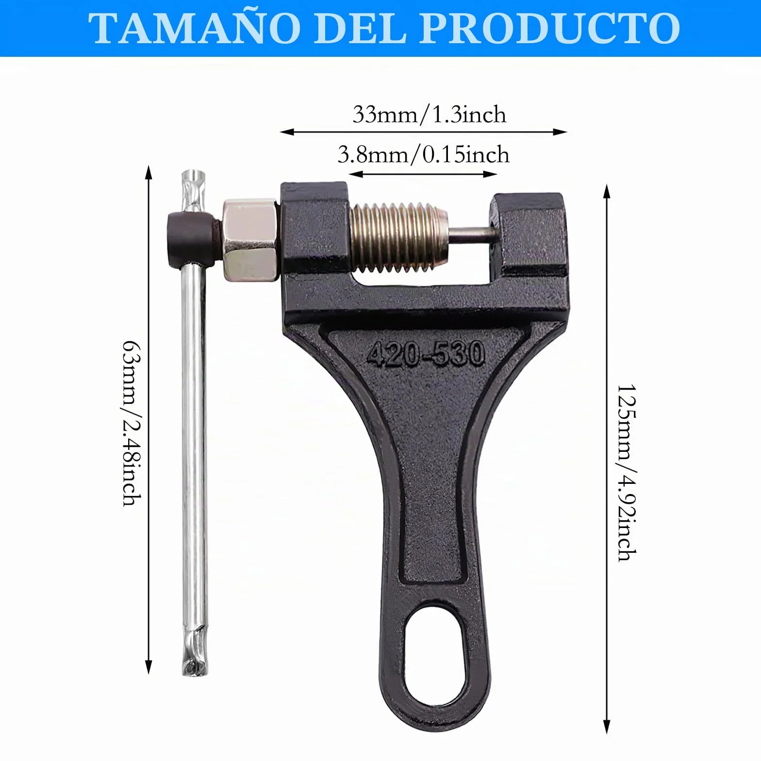 TNSLAND Rompedor de Cadena, Remachadora de Cadena Moto, Rompedor de Cadena Remachadora de Cadena Moto, Remachadora de Cadena Moto Remachadora de Cadena para 420/428/530 Moto UTV ATV Bicicleta Tractor