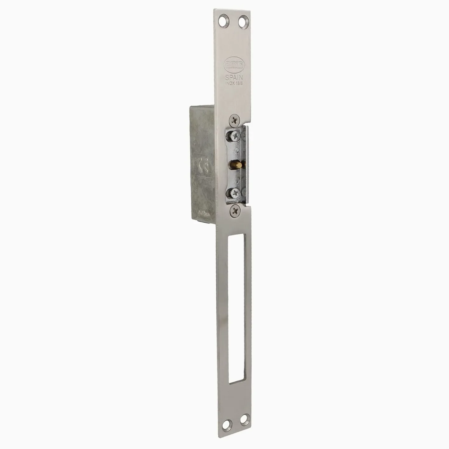 Amig - Abrepuertas Eléctrico de Embutir para Puertas - Mod.21-250 x 25 x 3 mm - Amperaje: 1,1 A - Incluye Bobina de 8-12 V de Corriente Alterna - Cerradero para Portales, Tiendas u Oficinas
