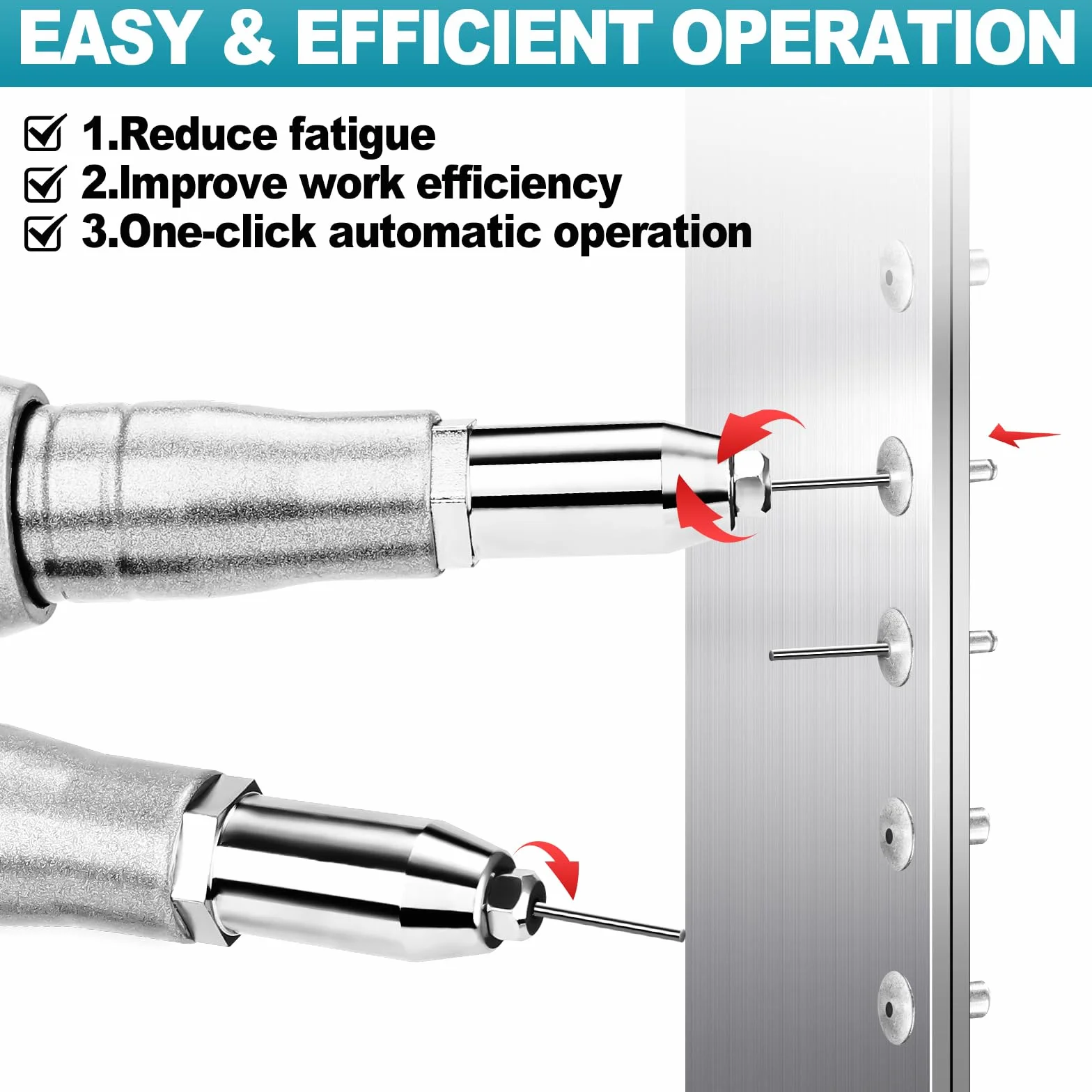 Yofuly Pistola Remachadora a Batería Compatible con Makita 21V Batería, Remachadora Electrica sin Escobillas con 2 Baterías, 20.000N Tuerca de Remache Automático incl. 3 Adaptadores