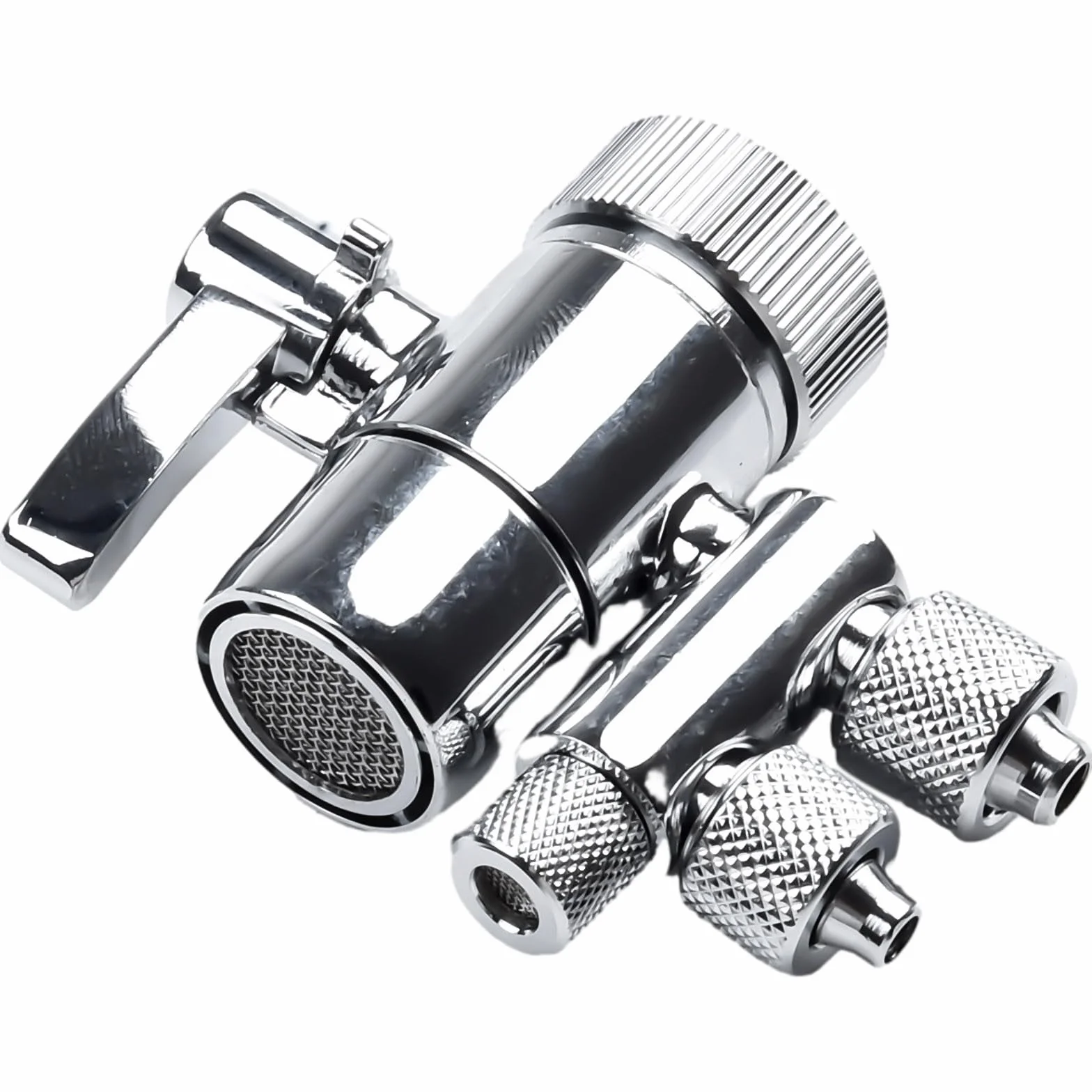 Válvula desviadora de filtro para Amway Espring, flujo bidireccional de 3/8 pulgadas y 5/16 pulgadas, mango de metal, se adapta a conexiones de grifo M22 x M24, compatible con sistema Ro de