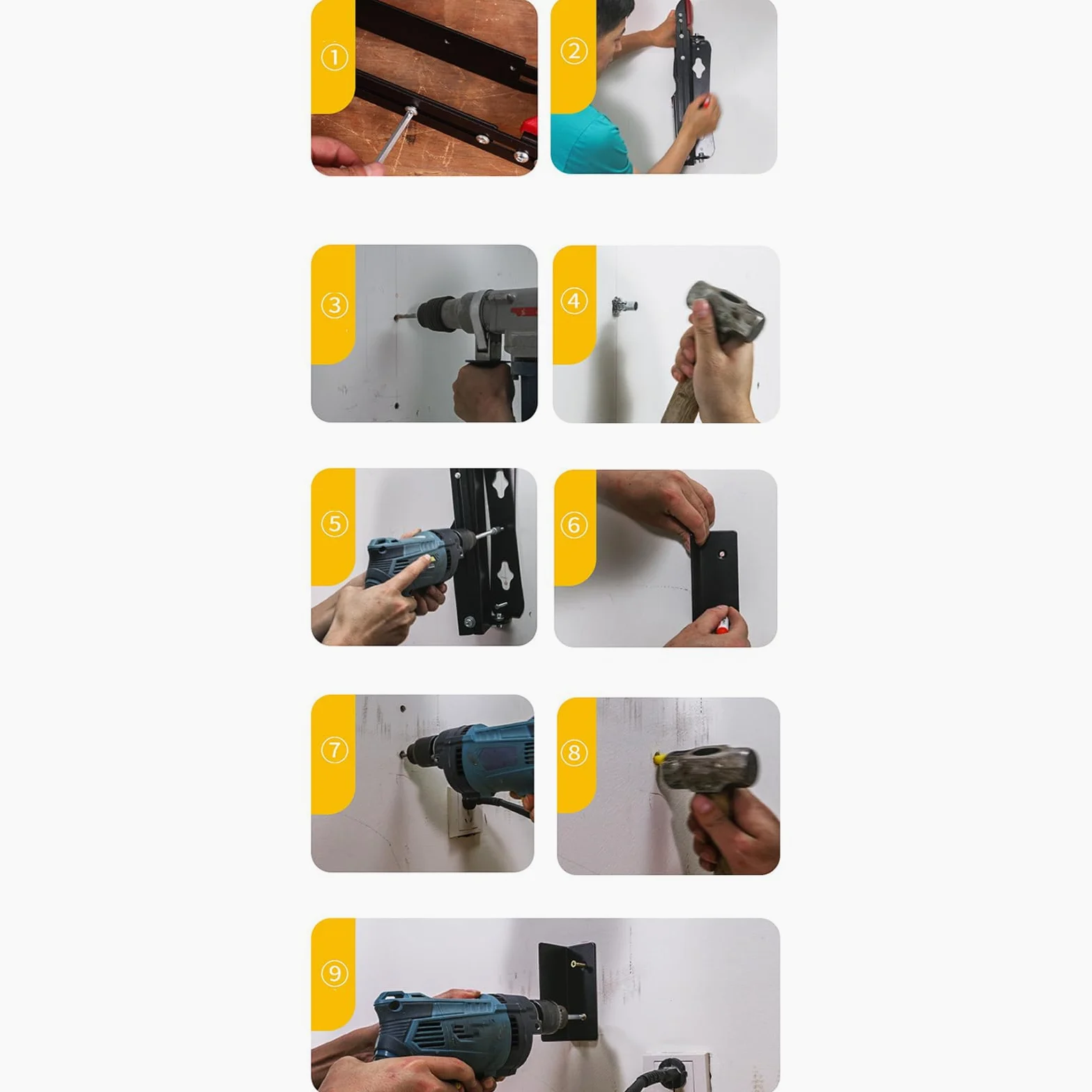 Soporte de pared para bicicleta para montaje en pared | Soporte ajustable estable para organización de almacenamiento vertical para gimnasio, taller al aire libre, comercial