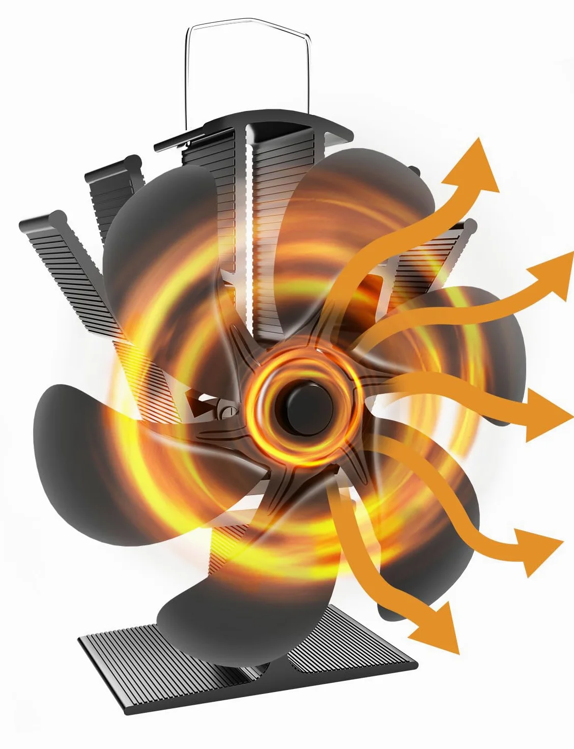 UOHHBOE Ventilador de Chimenea 6 Aspas Ventilador de Estufa Silencioso Alimentado por Calor Ventilador de Quemador de Leña No Eléctrico Ecológico para Estufas de Leña Madera Pellet Chimenea