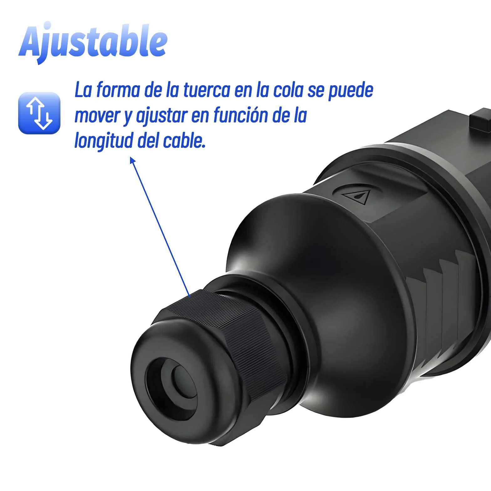 Enchufe de Schuko 250V 16A, Contacto Protector con Protección de Torsión, Clavija Macho, Negro