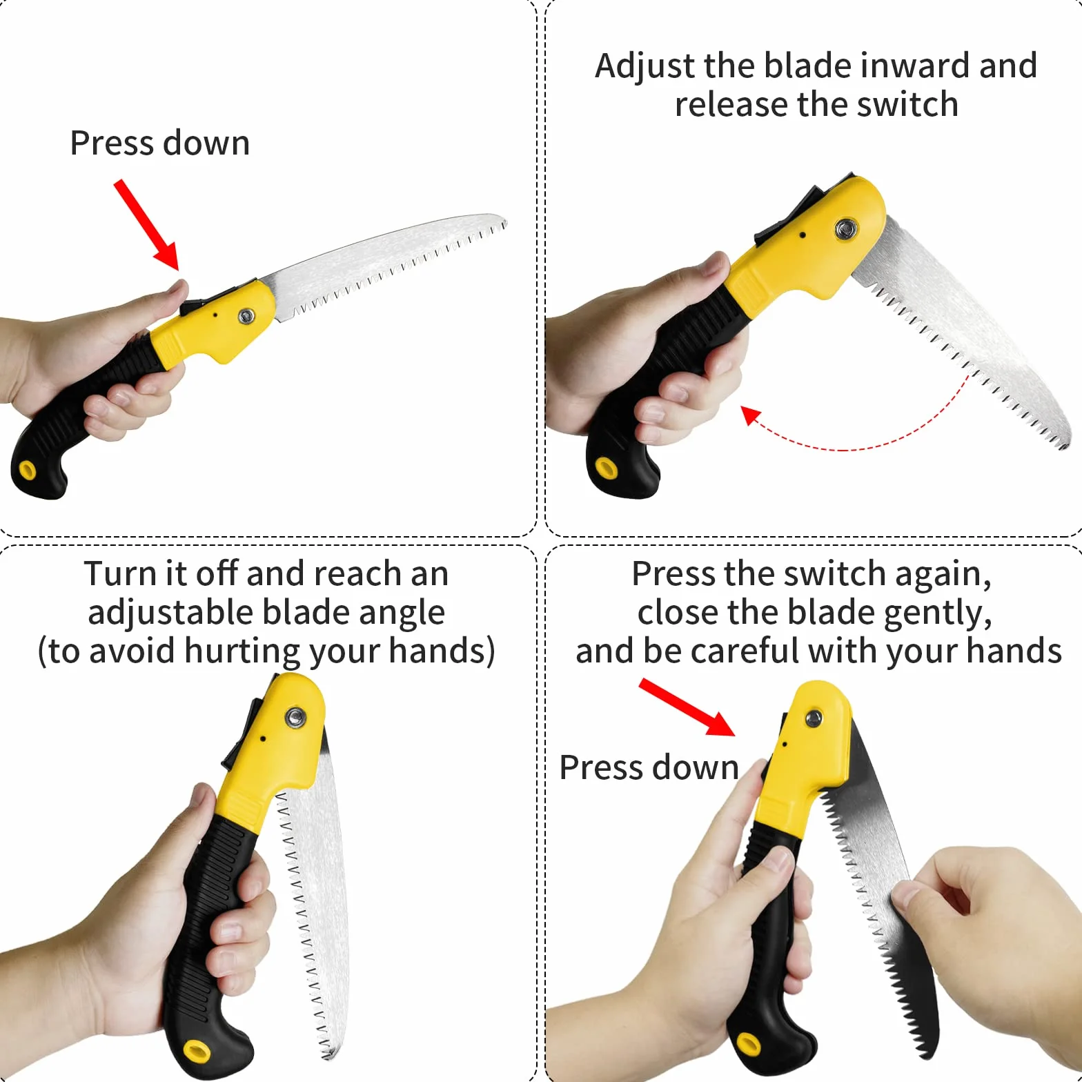 Newaner Serrucho de Poda Plegable 180mm Sierra de Mano Plegable Mango Antideslizante Cierre de Seguridad
