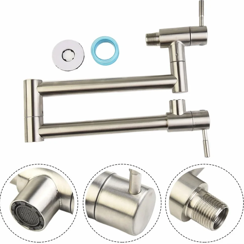 Grifo de latón montado en pared plegable para cocina