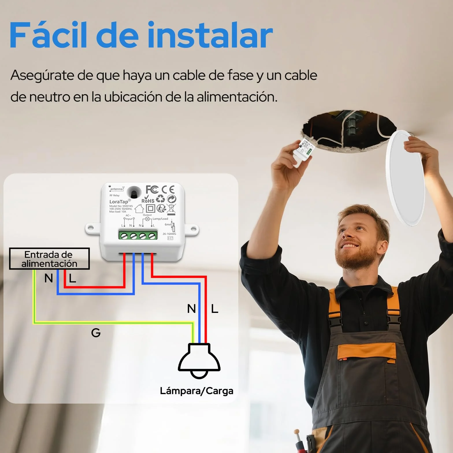 LoraTap Interruptor Inalámbrico RF 868MHz Kit Control Remoto 200m