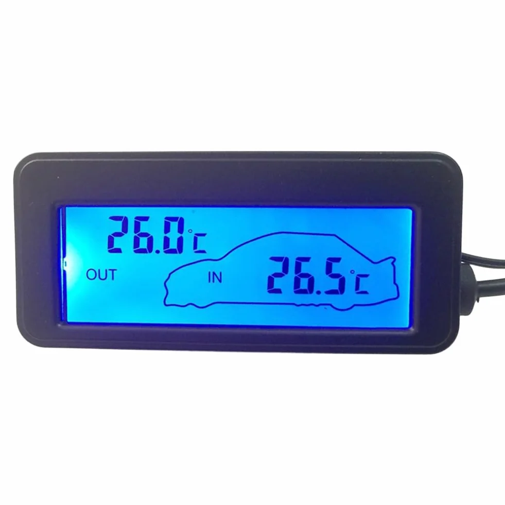 Termómetro Digital para Coche | Medidor de termómetro de coche | Medidor de temperatura interior y exterior pantalla LCD digital para automóvil es resistente al desgaste, duradero y tiene una larga v