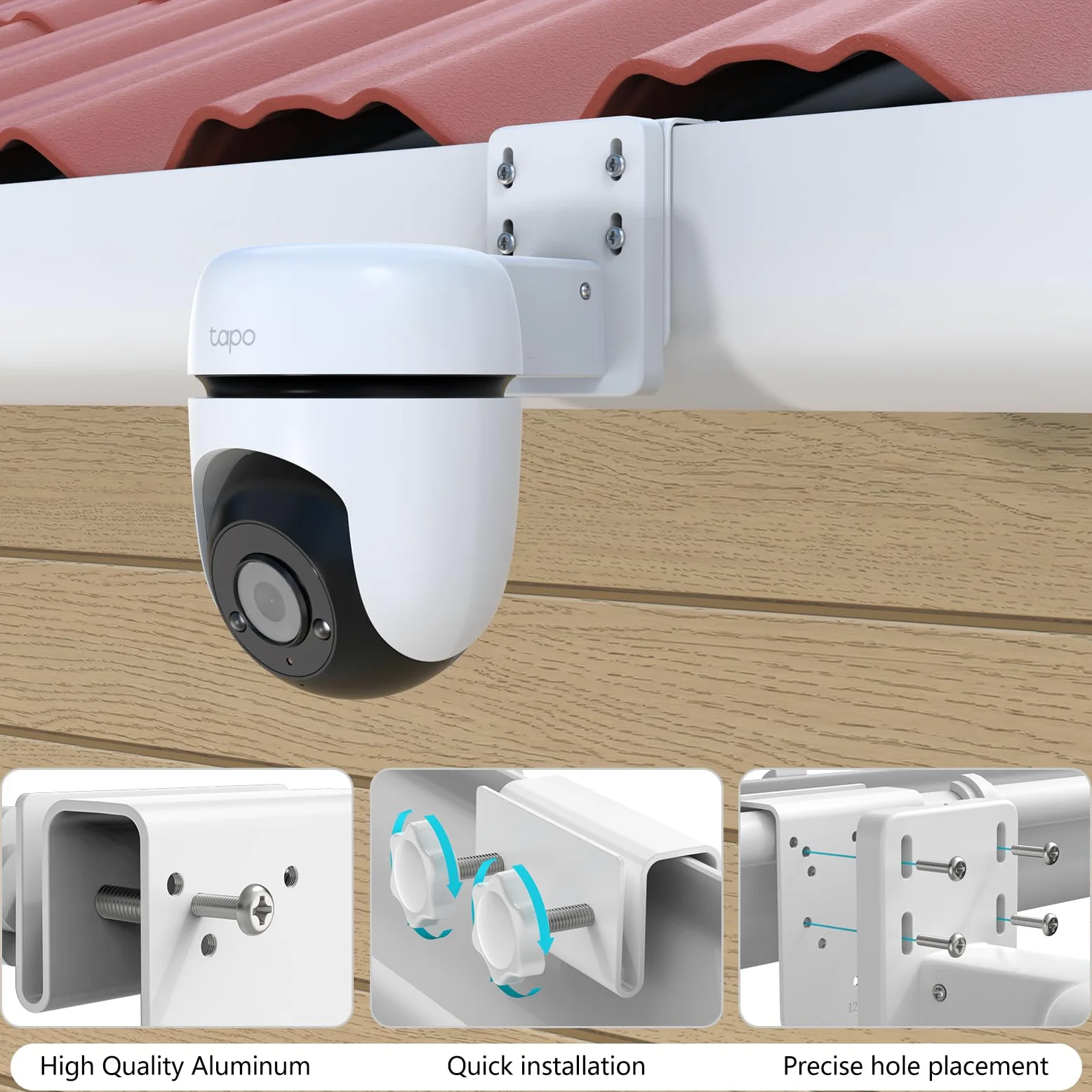Soporte para canalón de cámara TP-Link Tapo TC40/TC41/C500/C510W/C520WS/C530WS/C501GW/C51A/C52A Pan/Tilt cámara de seguridad al aire libre
