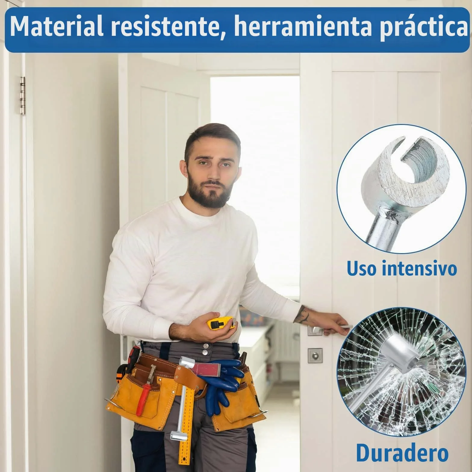 Gosknor Llave de ajuste de huecos para bisagras, herramienta práctica de ajuste de bisagra de 0.5 a 0.75 pulgadas para puerta, resistente, puerta de seguridad para sala limpia contra incendios