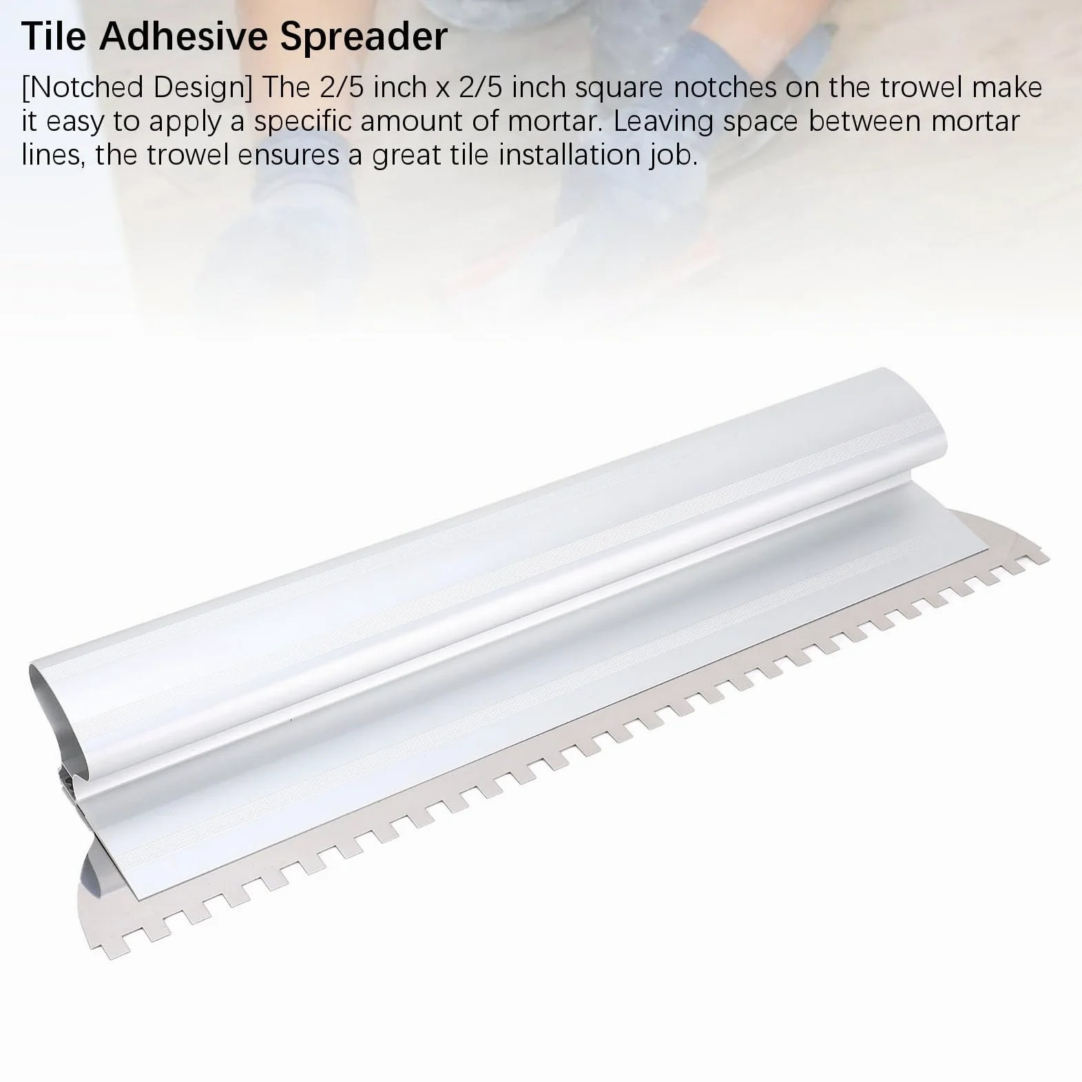 Jeffergarden Paleta de Muesca Cuadrada Resistente, Herramientas Esenciales de Albañilería, Artesanía y Remodelación con Diseño de Deflector, Eficiente para Enyesado de áreas Grandes, con Muescas de