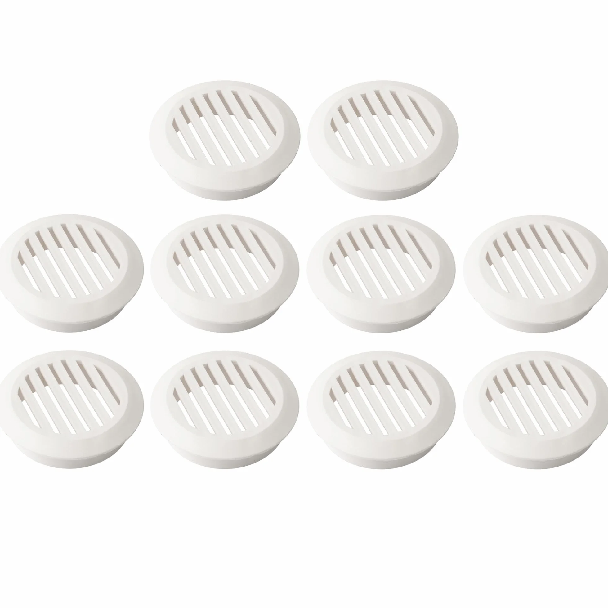 cyclingcolors 10x Rejilla de ventilación redonda 50 mm Diámetro total 60 mm de plástico Orificio Gabinete Armario Cocina, Blanco