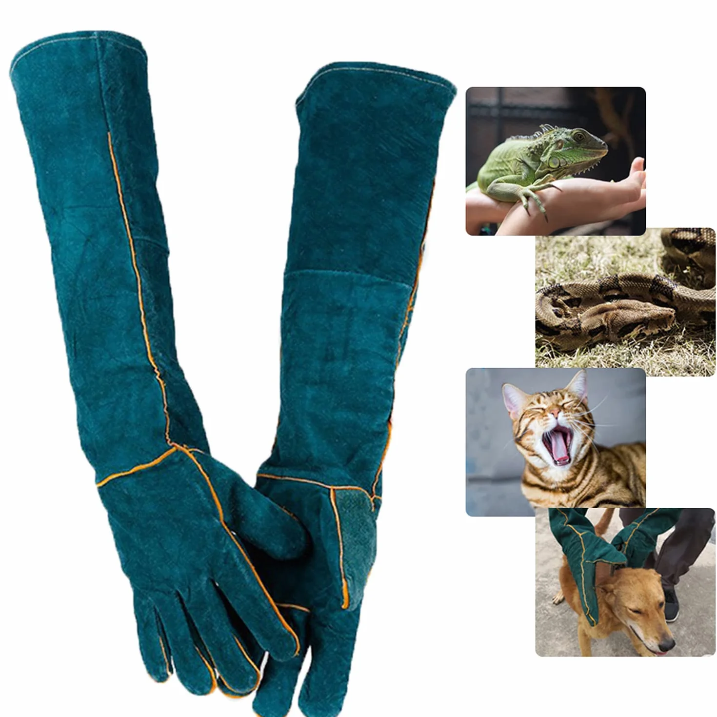 PeSandy 60CM Guantes de Trabajo Anti-Mordidas para Manejo de Animales, Duraderos para Bañarse, Arreglarse, Soldar