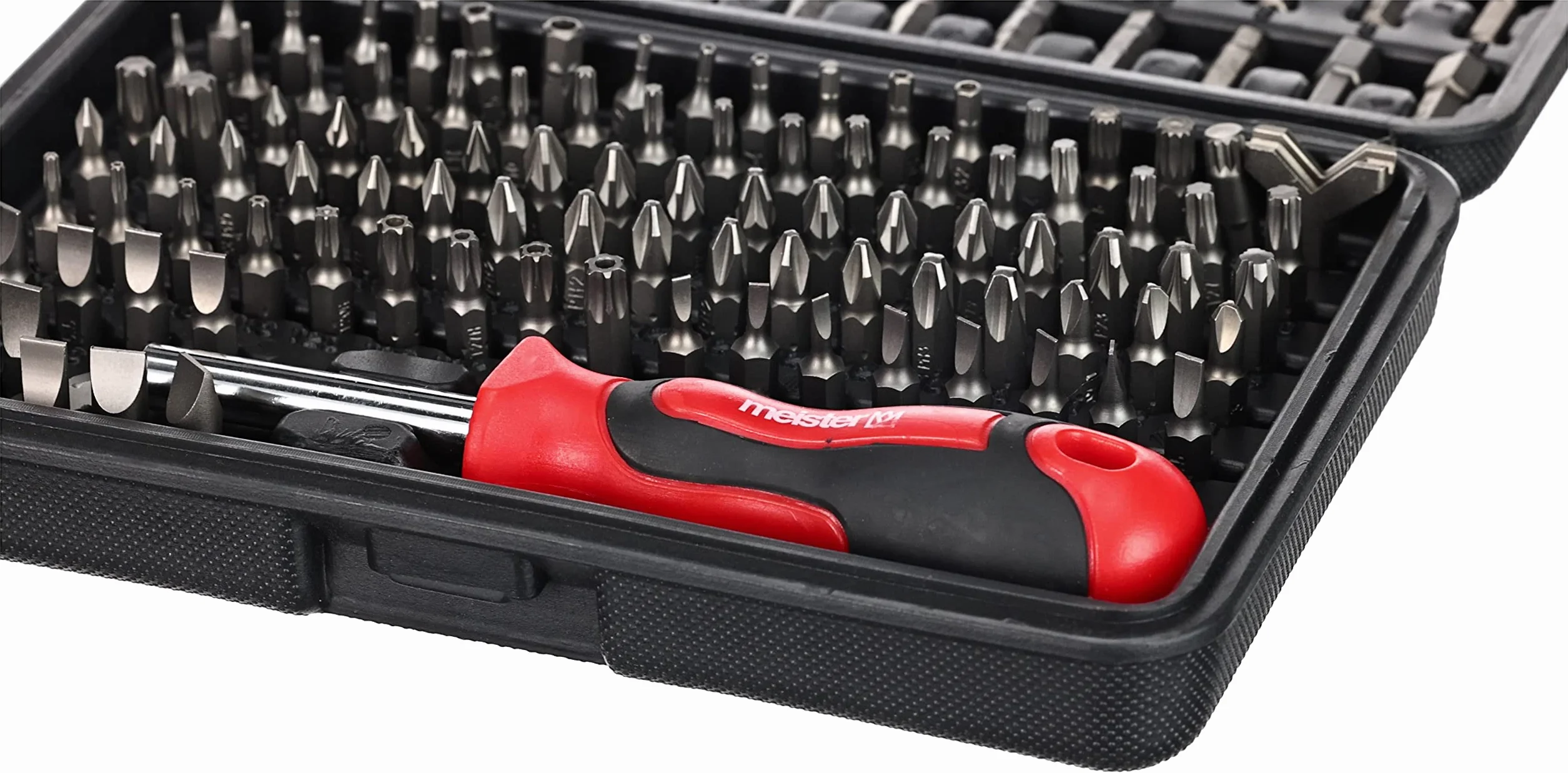 Meister 3385430 - Juego de puntas de destornillador con adaptador (130 piezas, cromo vanadio)