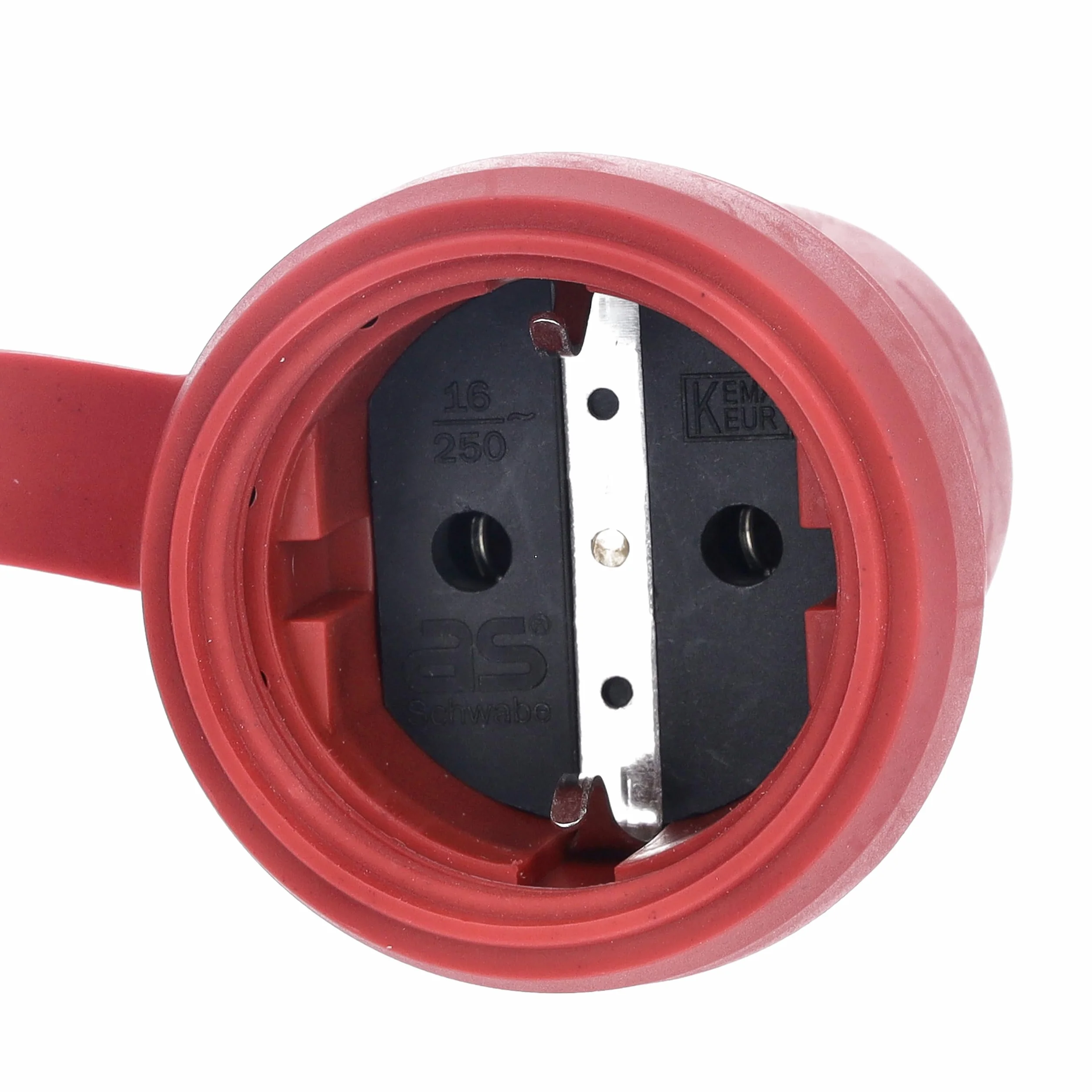 Schwabe Acoplamiento de protección de contacto rojo 230V 16A IP44 para cables 2,5 mm² exterior