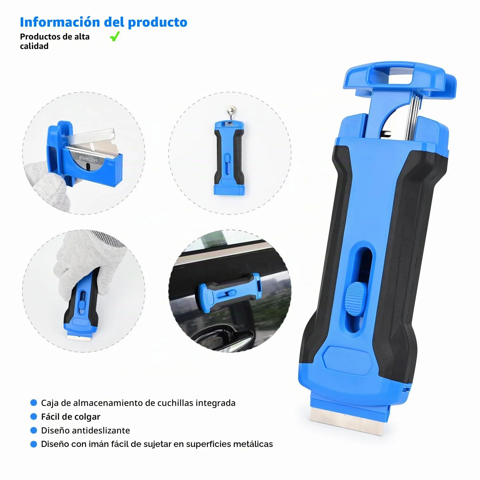EHDIS Rasqueta Suelo Kit - Rascador con asa Larga(15inch-58inch), Rasqueta vitrocerámica, Guantes, Rasquetas para Ventana de Vidrio, Cocina, Estufa en El Hogar, Limpieza de Paredes