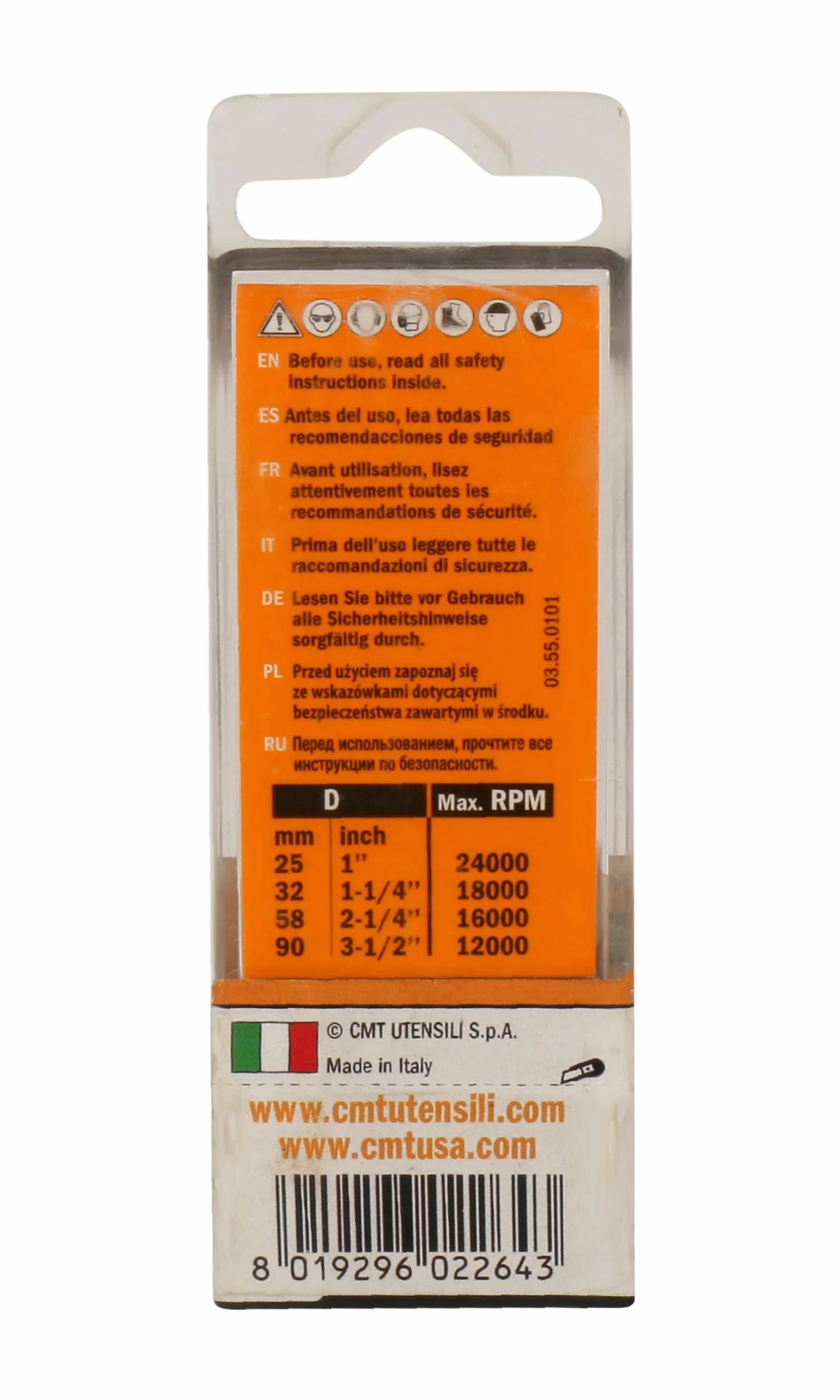 CMT ORANGE TOOLS 174.102.11 Fresa de corte recto para pantógrafo