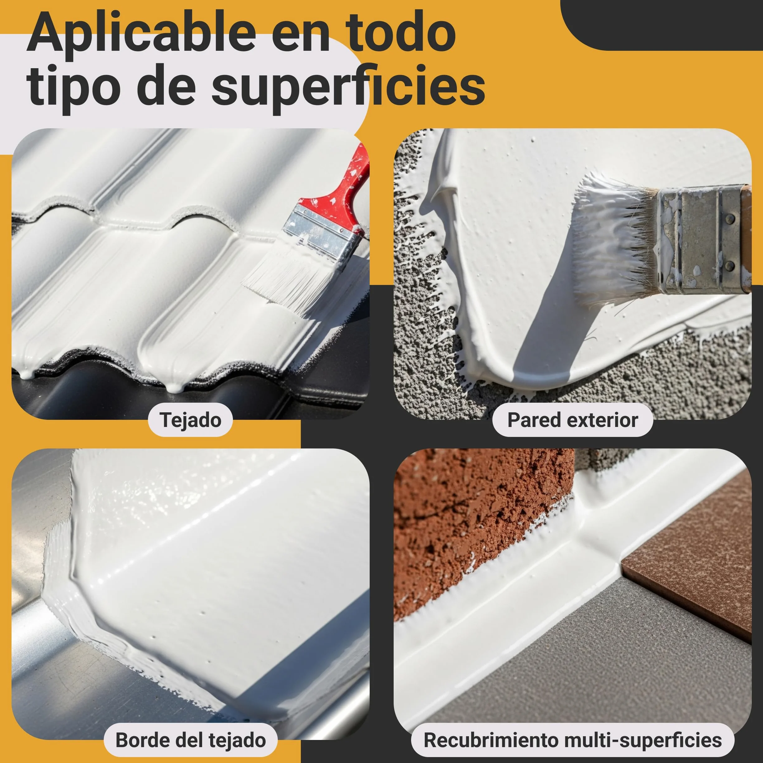 Pintura líquida Impermeabilizante Blanca 750 ml PROXINOVA - Para Terrazas, Muros y Techos, Membrana Líquida Impermeabilizante Antihumedad, de Alta Resistencia, Revestimiento Impermeable Duradero