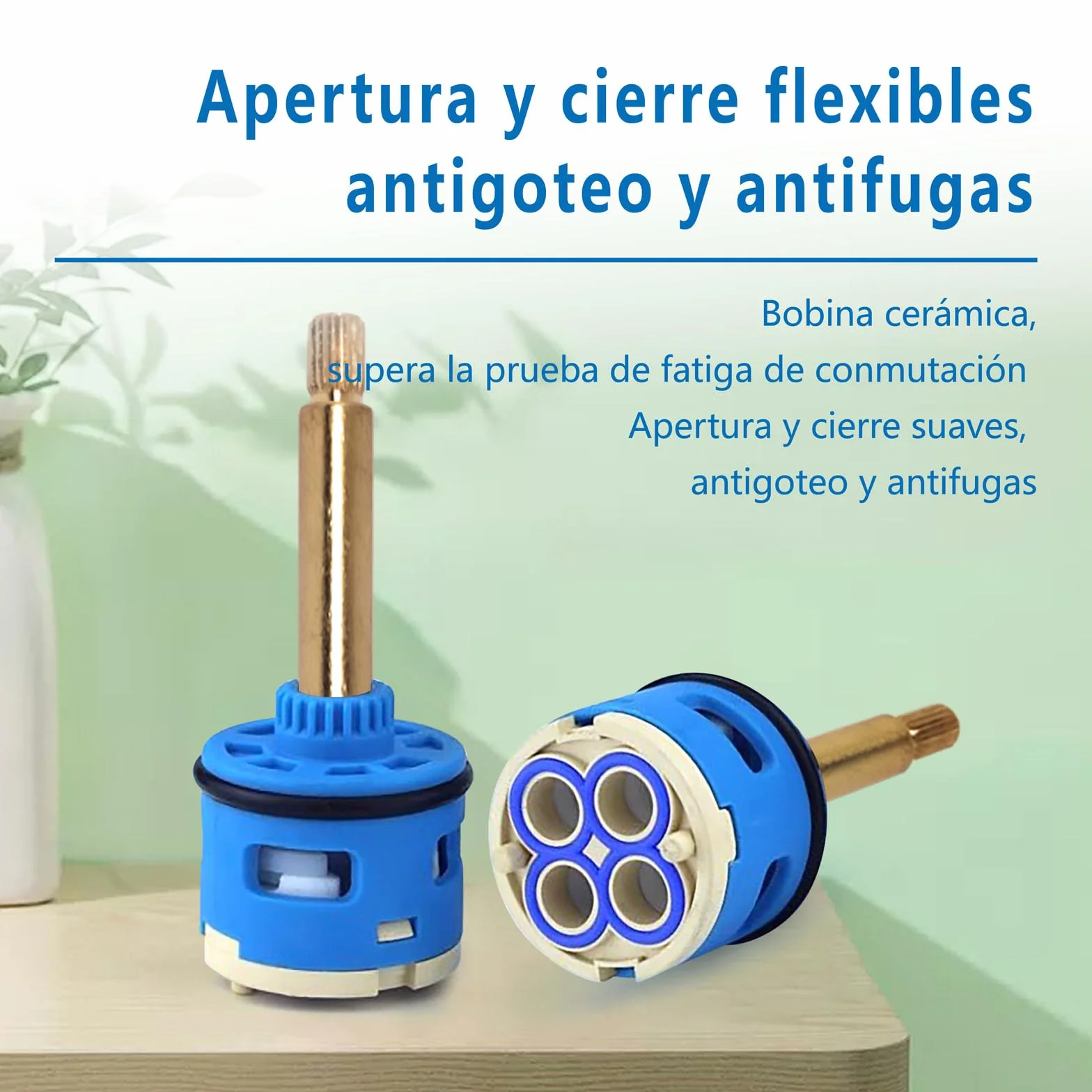 Cartuchos cerámicos de 35mm, recambio de cartuchos cerámicos de 4 vías para grifo monomando de ducha, válvula cerámica para grifo (Model 76)