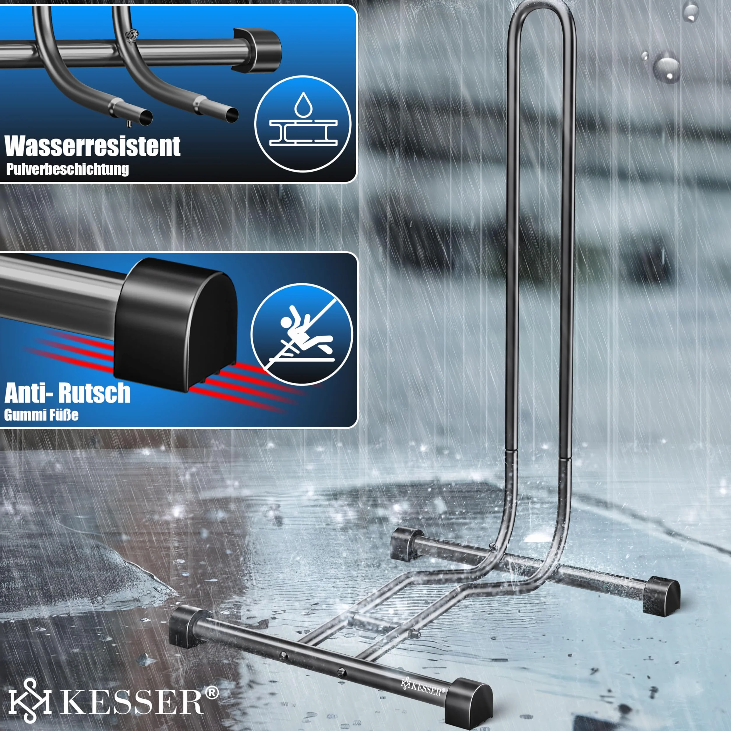 KESSER Soporte de bicicleta para bicicleta de montaña, eléctrica, ciudad, carretera, MTB, soporte de suelo independiente