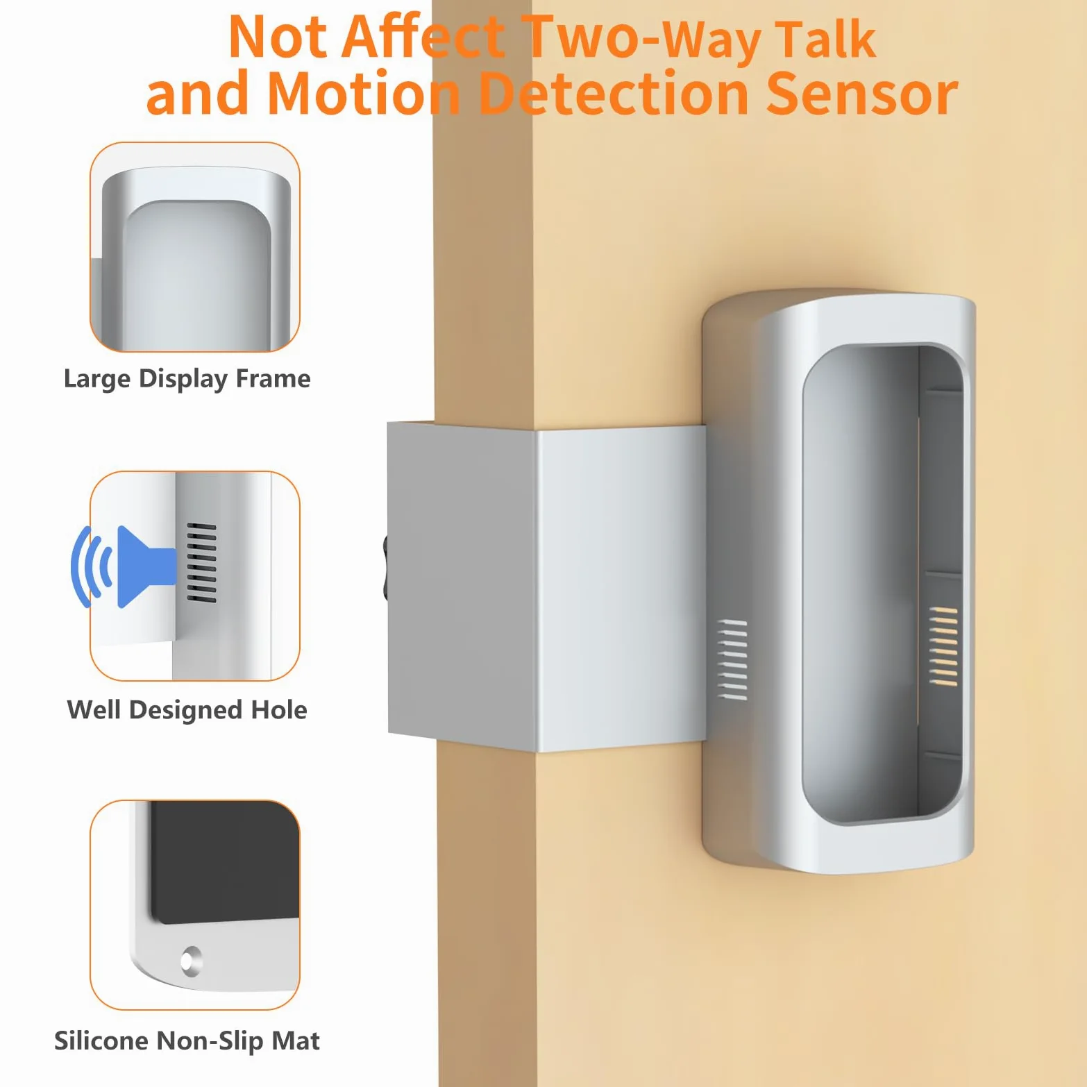 Soporte antirrobo para timbre de video, soporte para puerta de timbre sin perforación, compatible con timbre de video 1/2/3/4/(versión 2020)/timbre de batería Plus/Pro para casas, apartamentos,