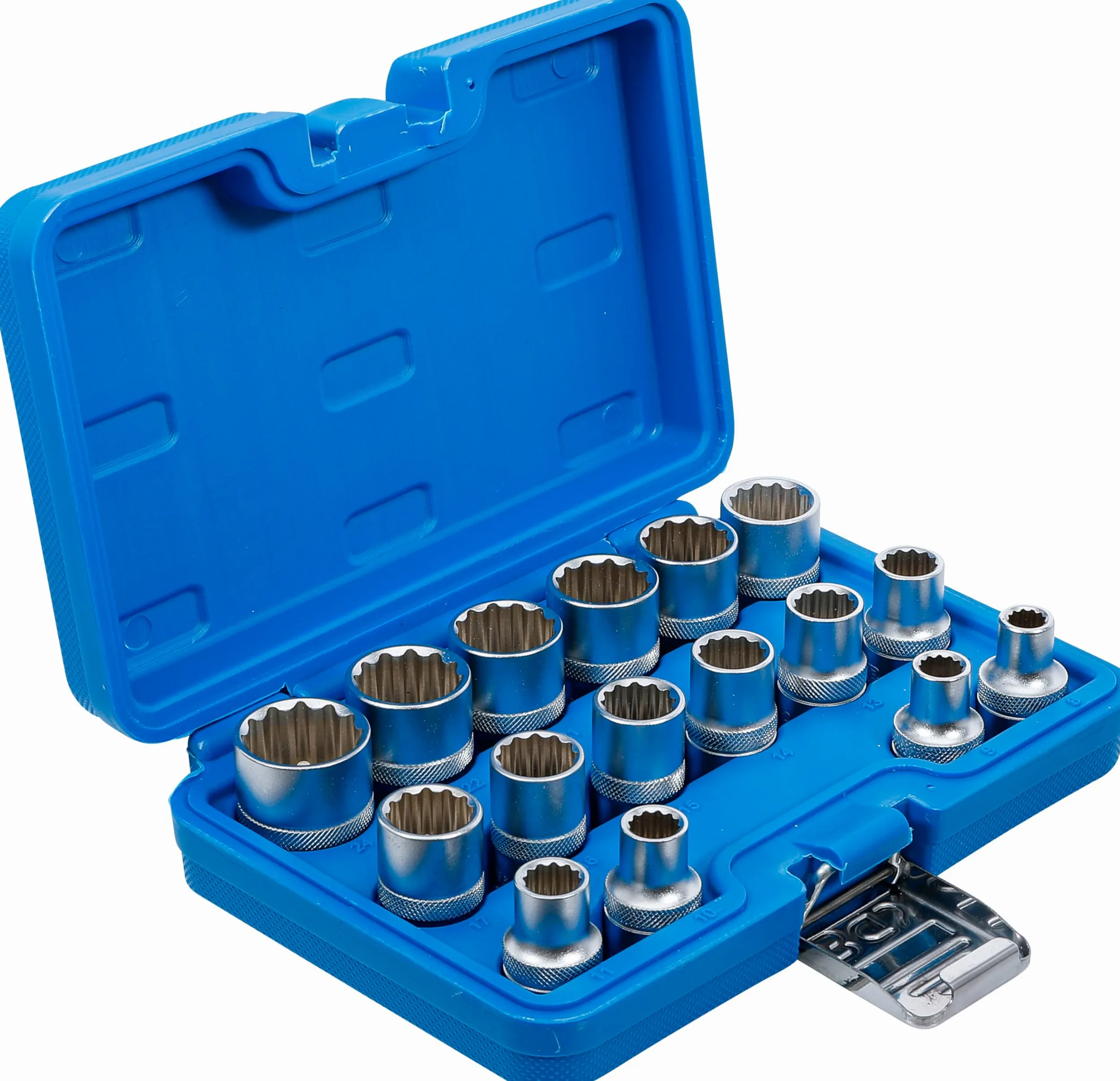 BGS 2226 | Juego de llaves de vaso 12 caras | entrada 12,5 mm (1/2") | 8 - 24 mm | 16 piezas